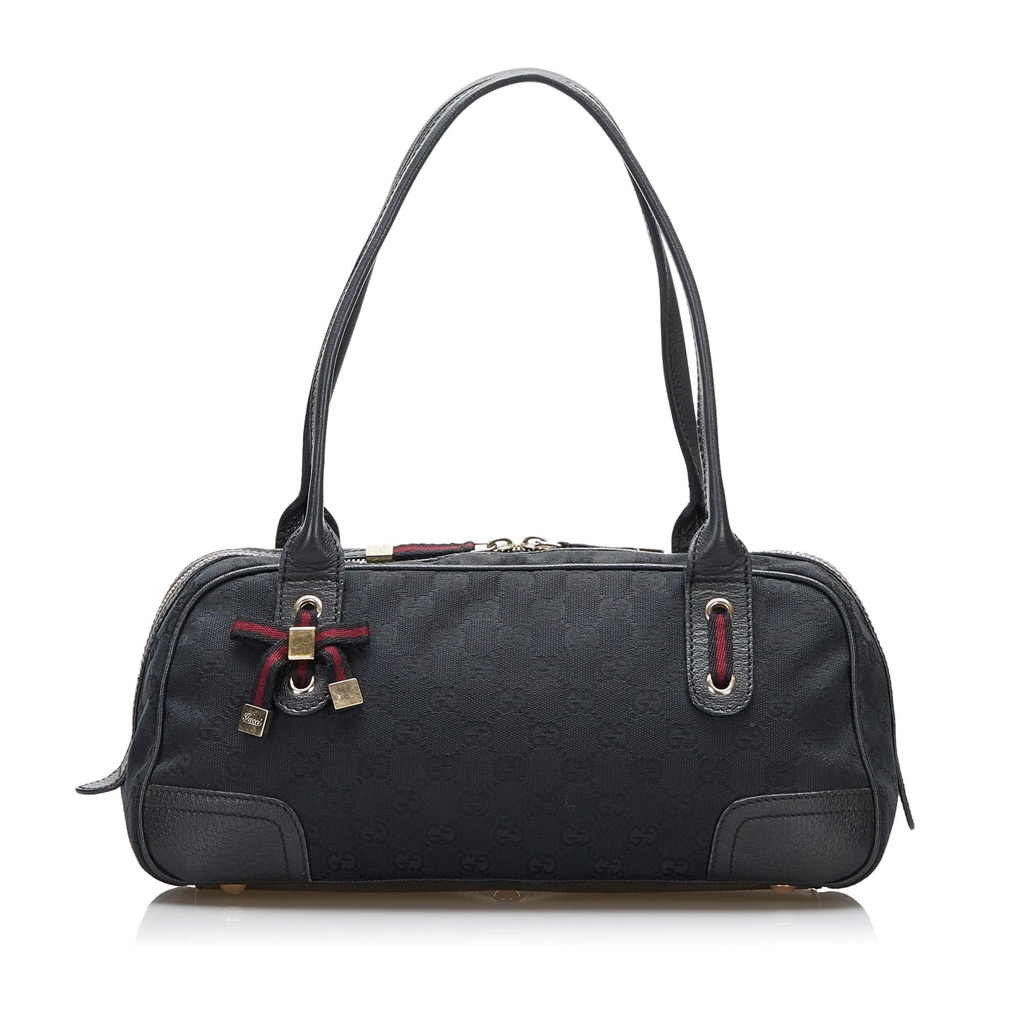 Gucci GG Princy SHG-MdPlET Canvas Black Satchel Bag