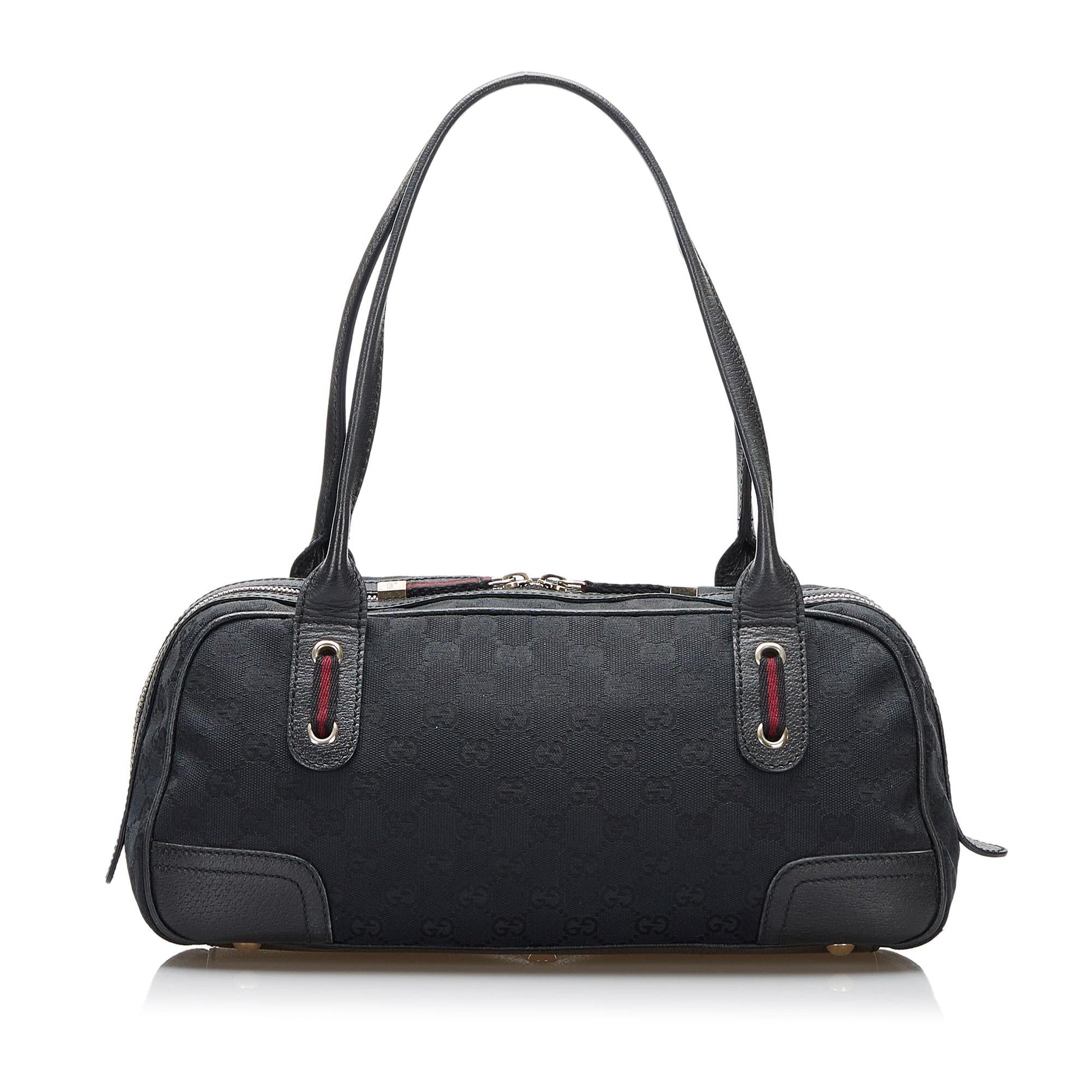 Gucci GG Princy SHG-MdPlET Canvas Black Satchel Bag