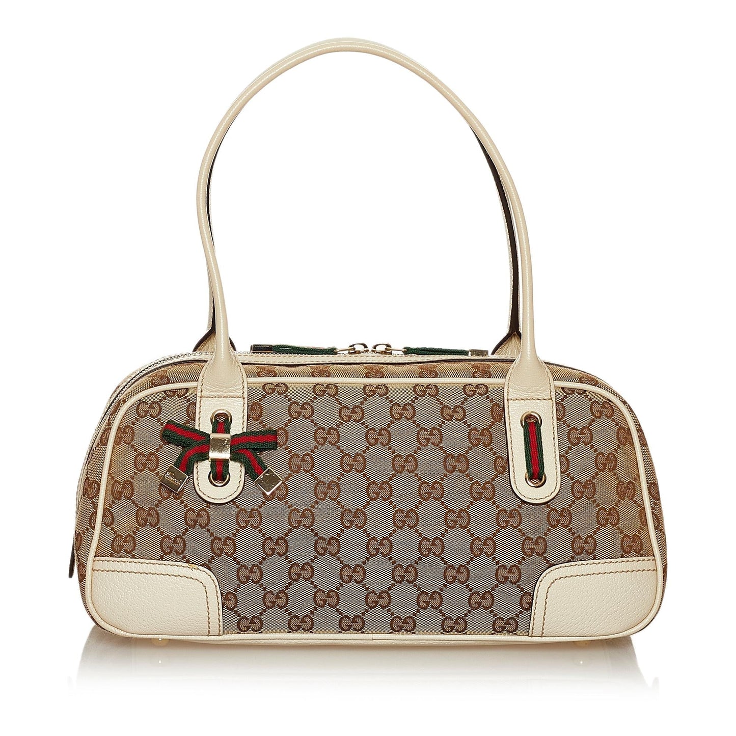 Gucci GG Princy SHG Canvas White Brown Shoulder Bag 3