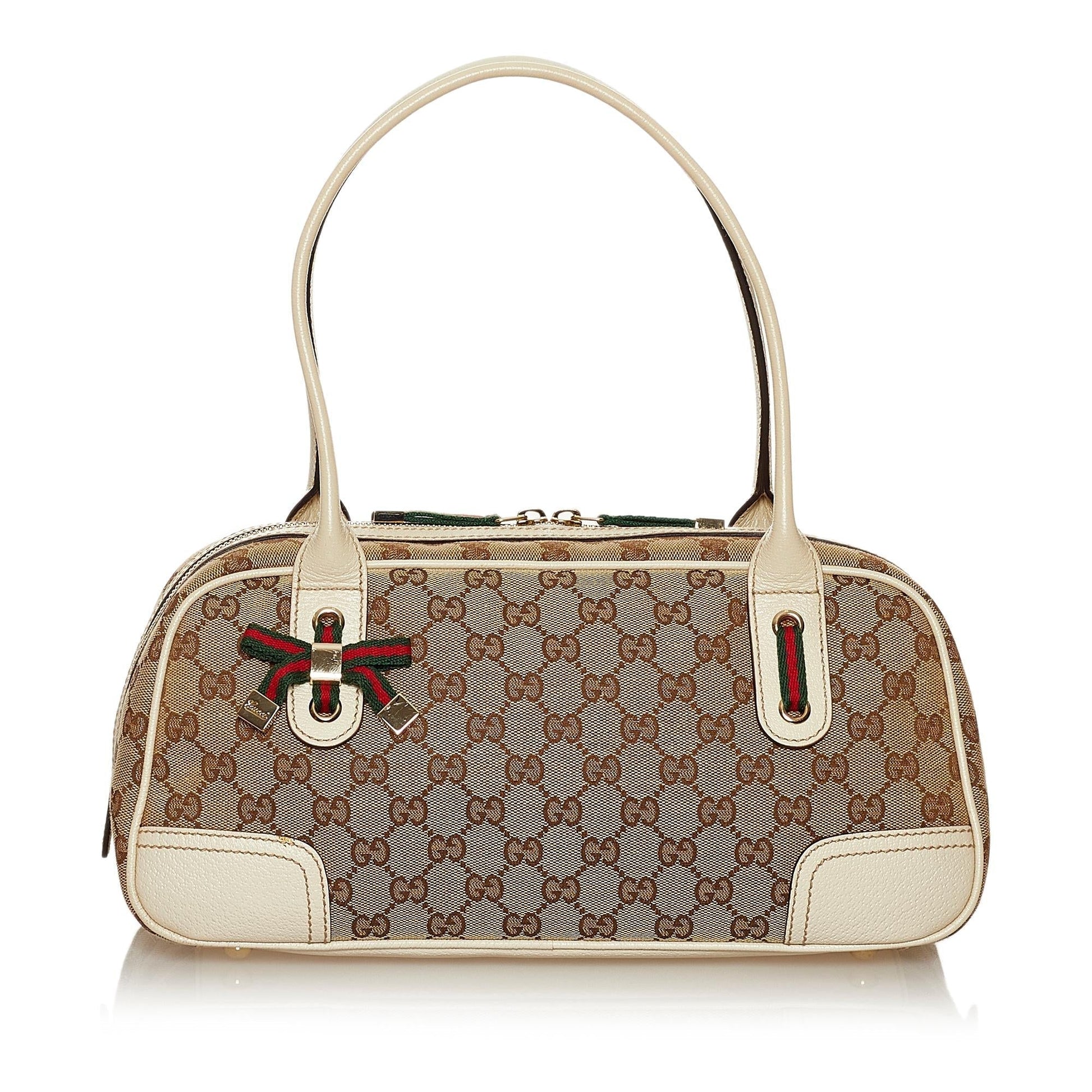 Gucci GG Princy SHG Canvas White Brown Shoulder Bag 3