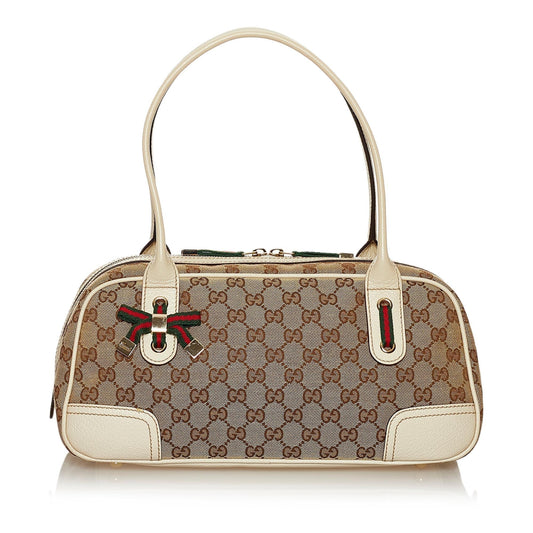 Gucci GG Princy SHG Canvas White Brown Shoulder Bag 3