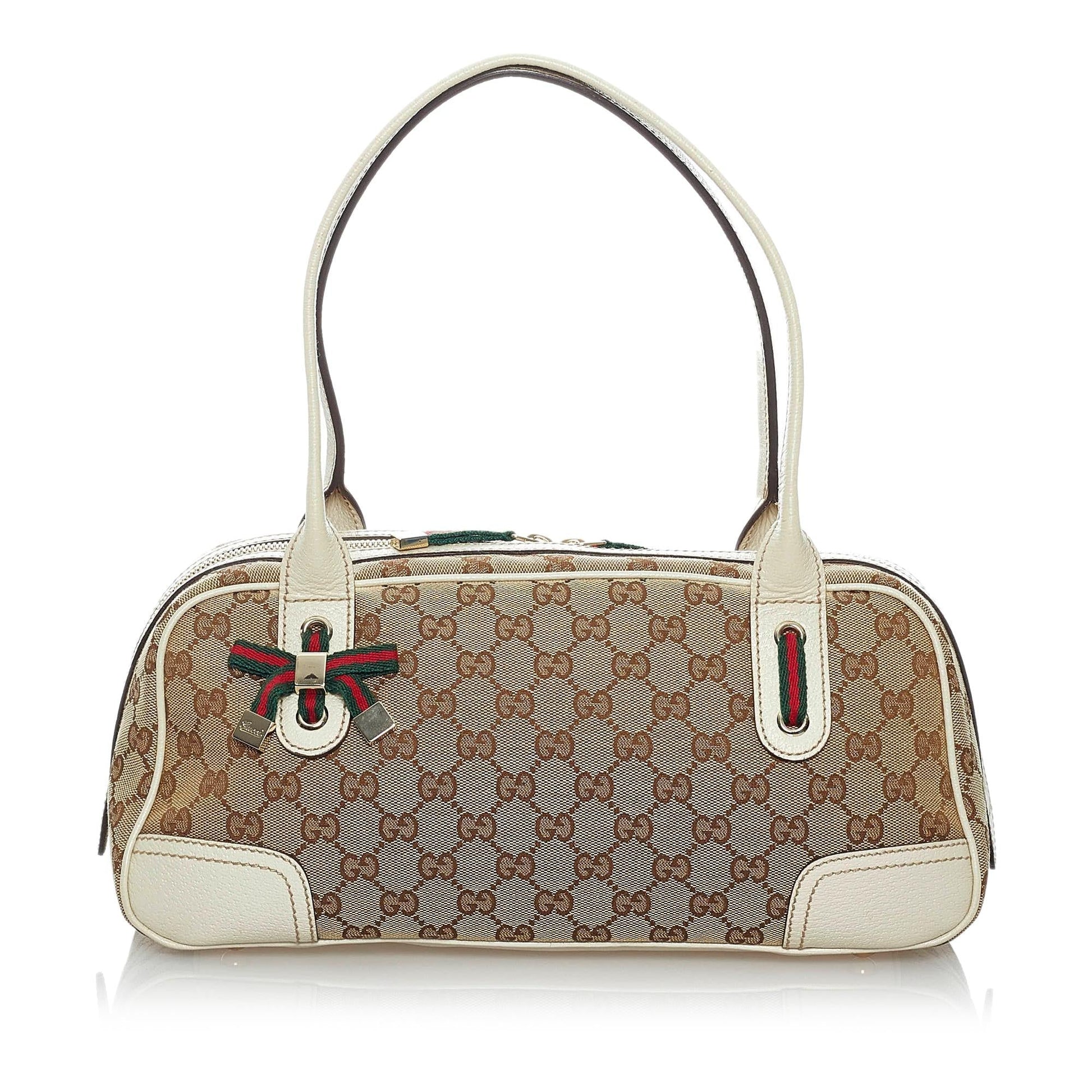Gucci GG Princy SHG Canvas White Brown Shoulder Bag 4