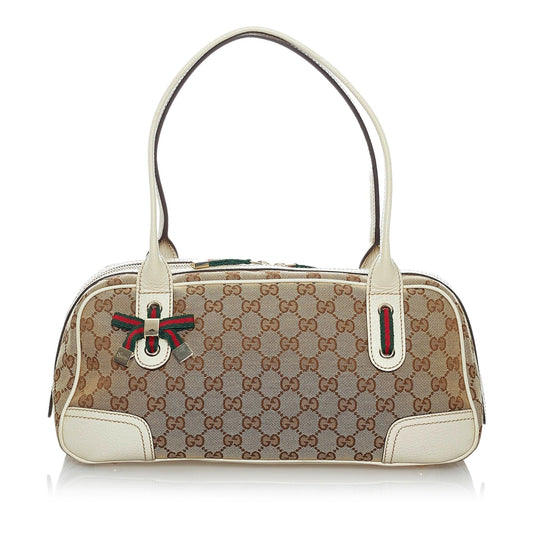 Gucci GG Princy SHG Canvas White Brown Shoulder Bag 4