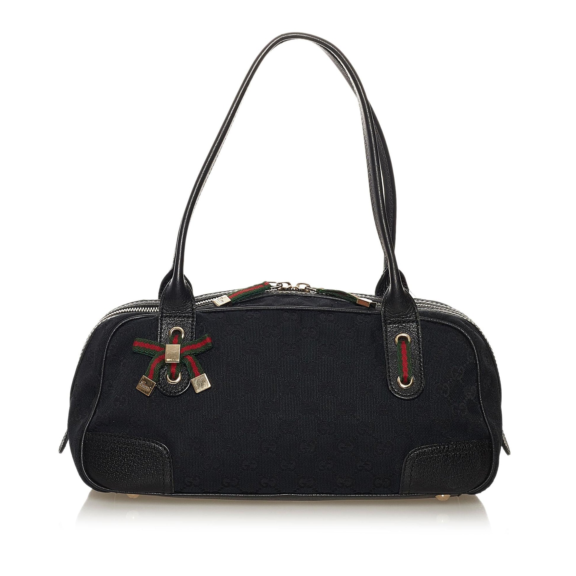 Gucci GG Princy SHG Canvas Calf Black Shoulder Bag
