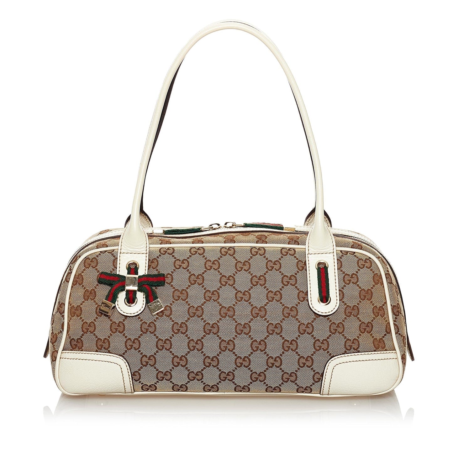 Gucci GG Princy SHG Canvas White Brown Shoulder Bag