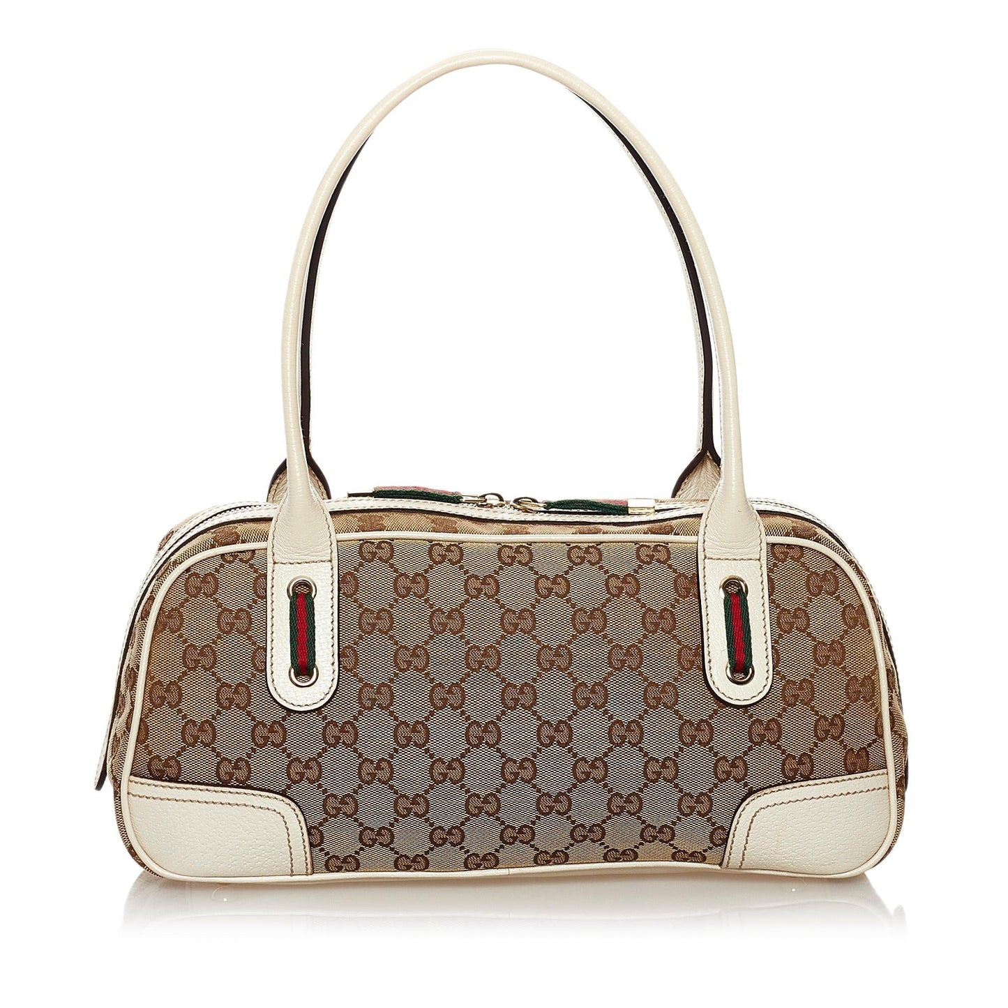 Gucci GG Princy SHG Canvas Calf White Brown Shoulder Bag