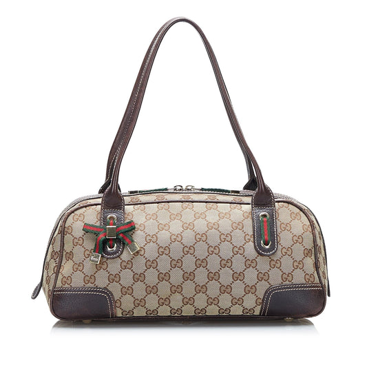 Gucci GG Princy SHG-SEQNhi Canvas Brown Shoulder Bag
