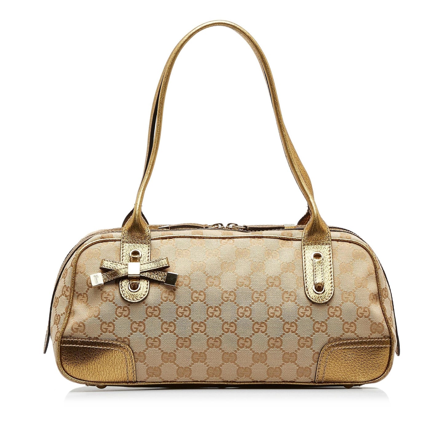 Gucci GG Princy SHG-ACWQW5 Canvas Calf Brown Gold Shoulder Bag