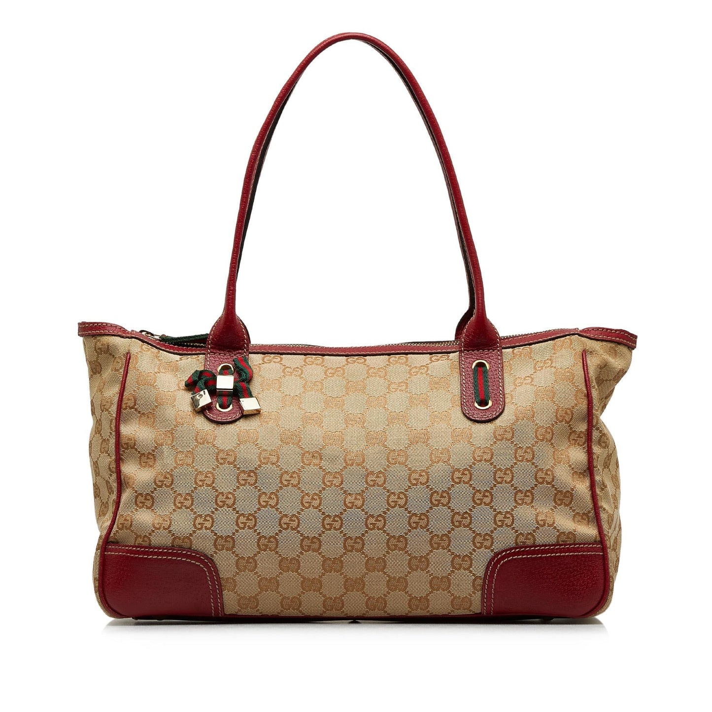 Gucci GG Princy SHG-AimdEH Canvas Calf Brown Red Shoulder Bag