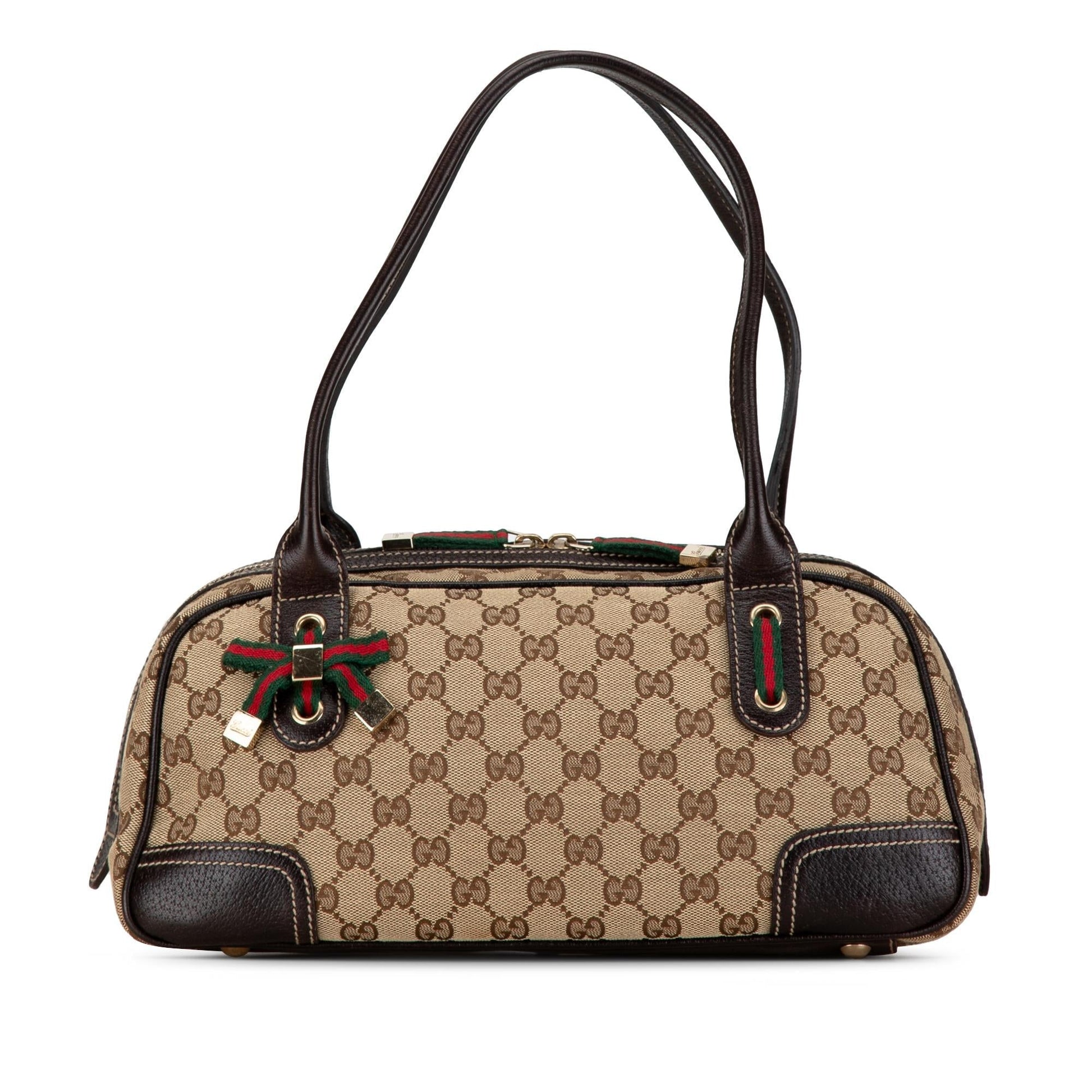 Gucci GG Princy SHG-Mnv41w Canvas Calf Brown Shoulder Bag