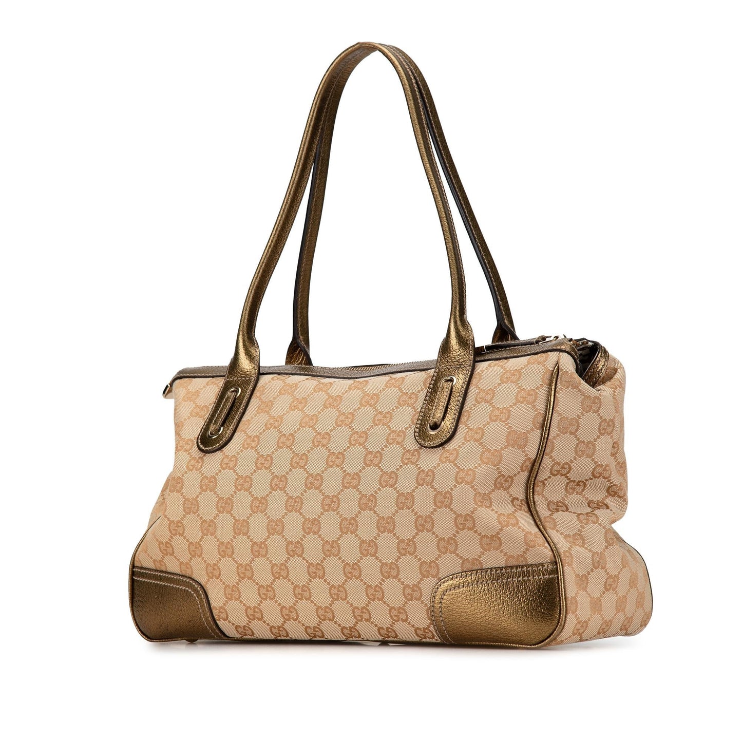 Gucci GG Princy SHG-H6294s Canvas Calf Brown Gold Shoulder Bag