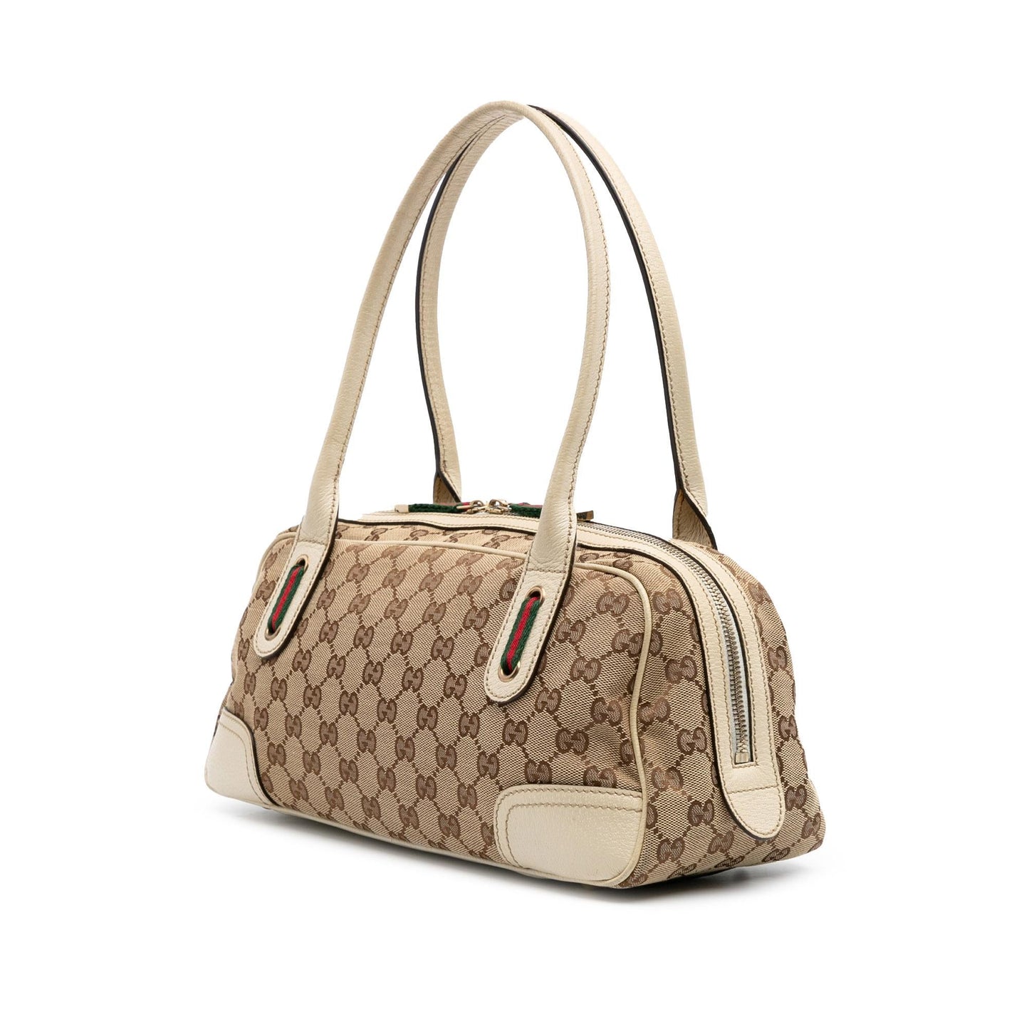 Gucci GG Princy Canvas White Brown Shoulder Bag