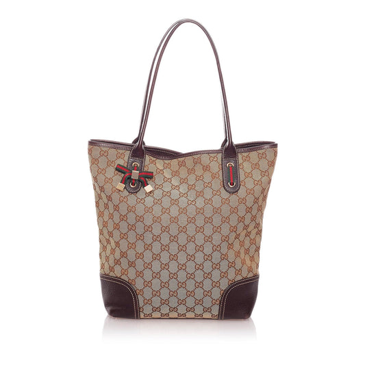 Gucci GG Princy SHG Canvas Brown Tote Bag 5