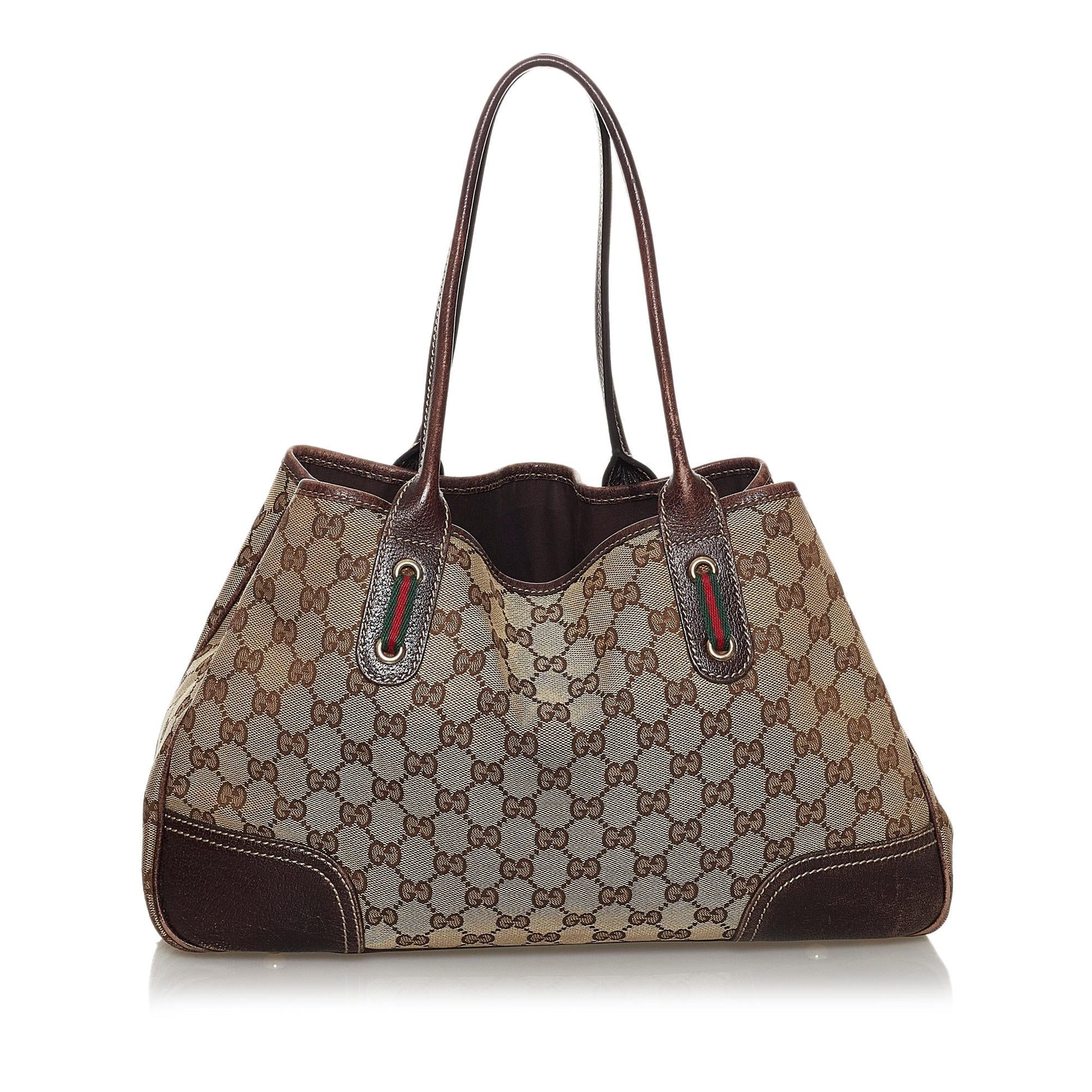 Gucci GG Princy SHG Canvas Brown Tote Bag 6