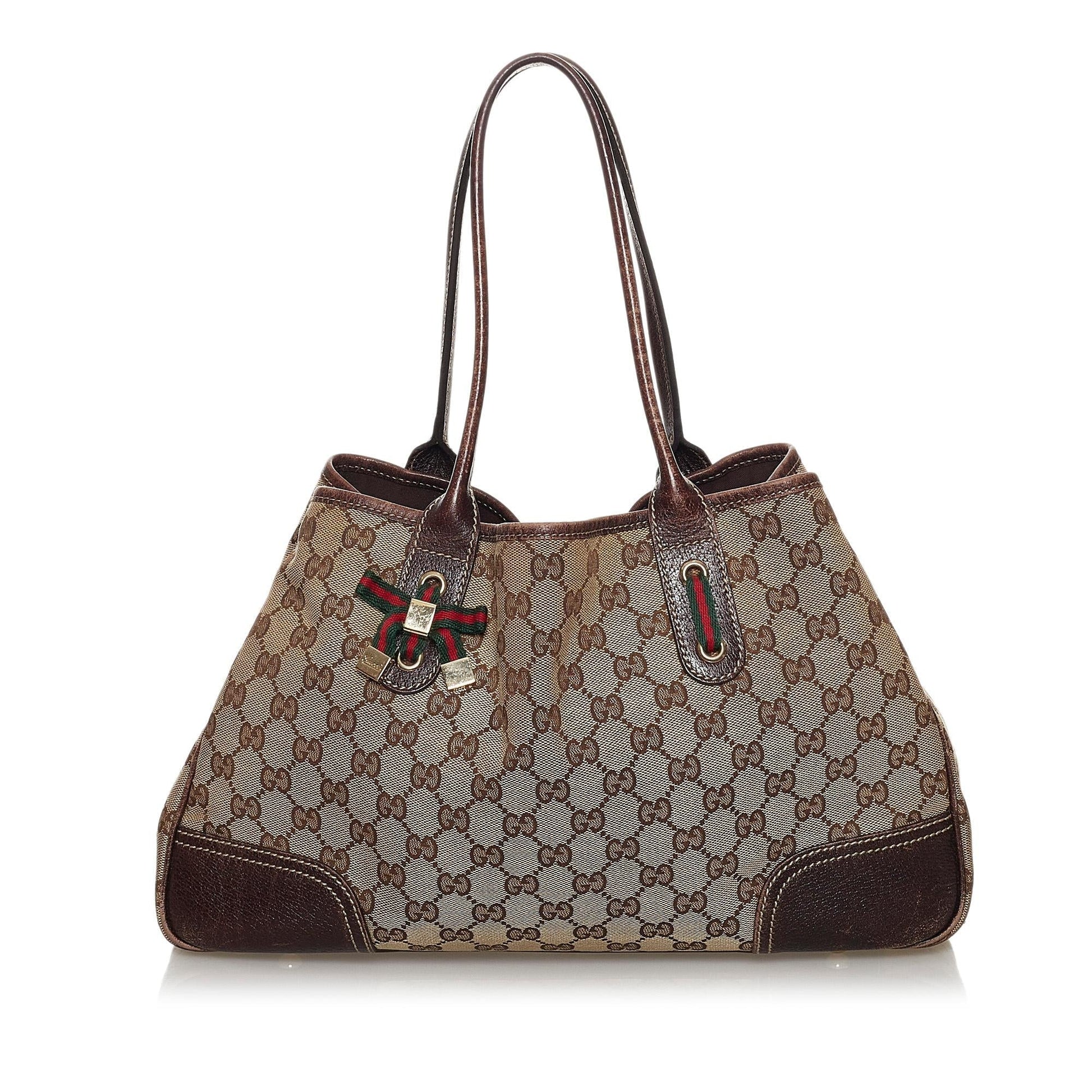 Gucci GG Princy SHG Canvas Brown Tote Bag 6