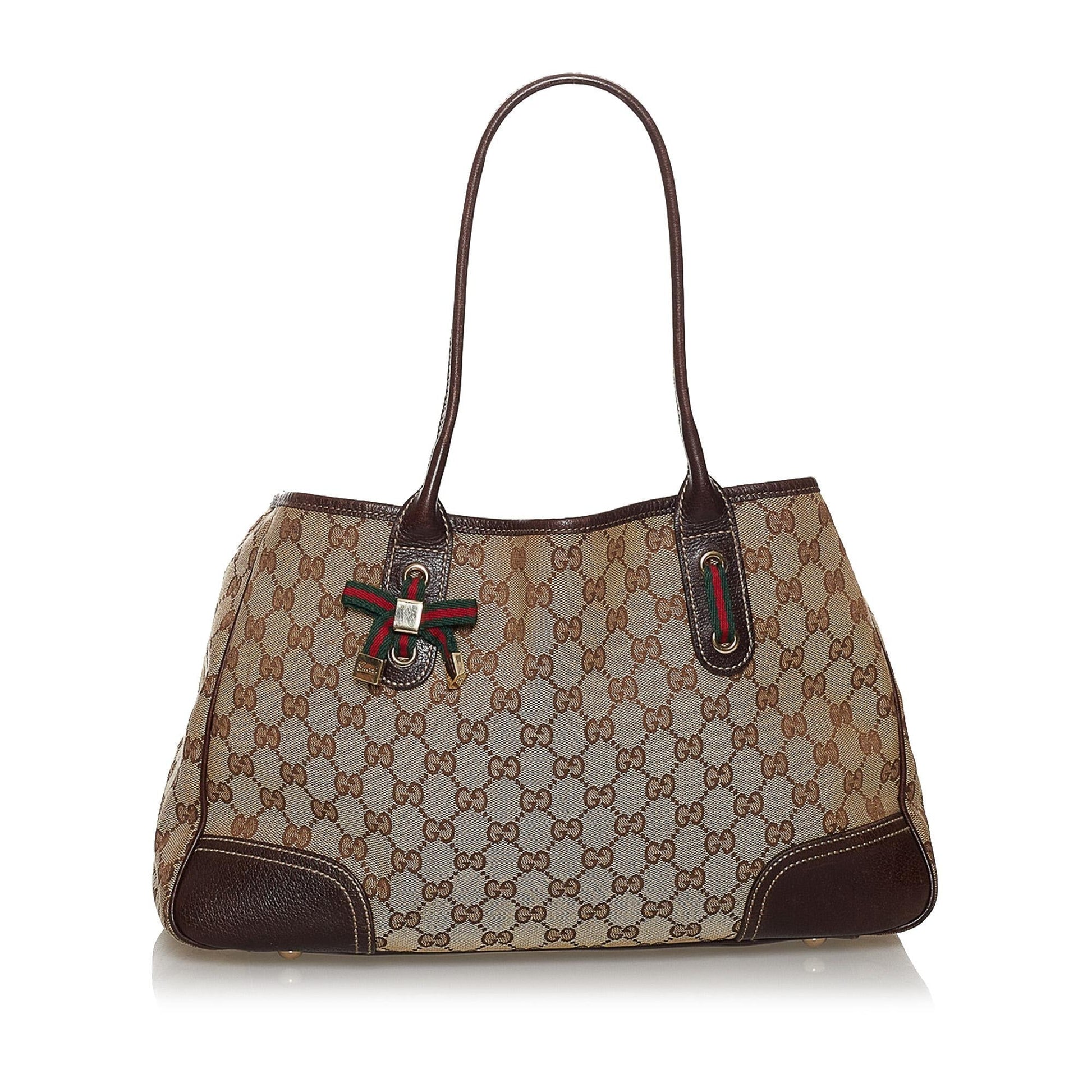 Gucci GG Princy SHG Canvas Brown Tote Bag 7