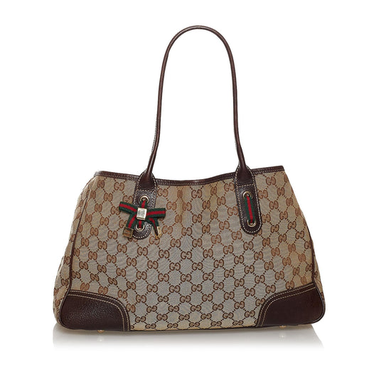 Gucci GG Princy SHG Canvas Brown Tote Bag 7