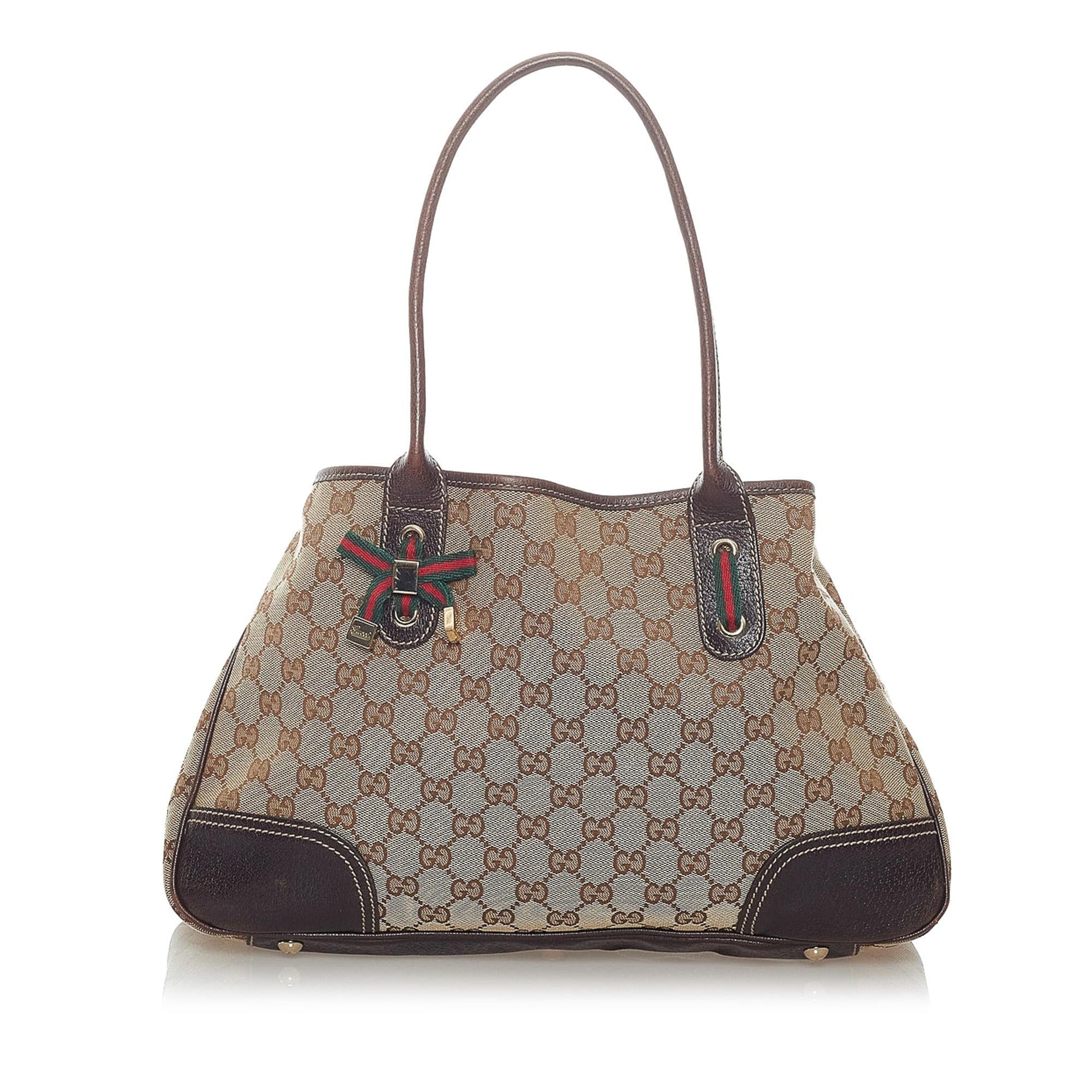 Gucci GG Princy SHG Canvas Brown Tote Bag 8