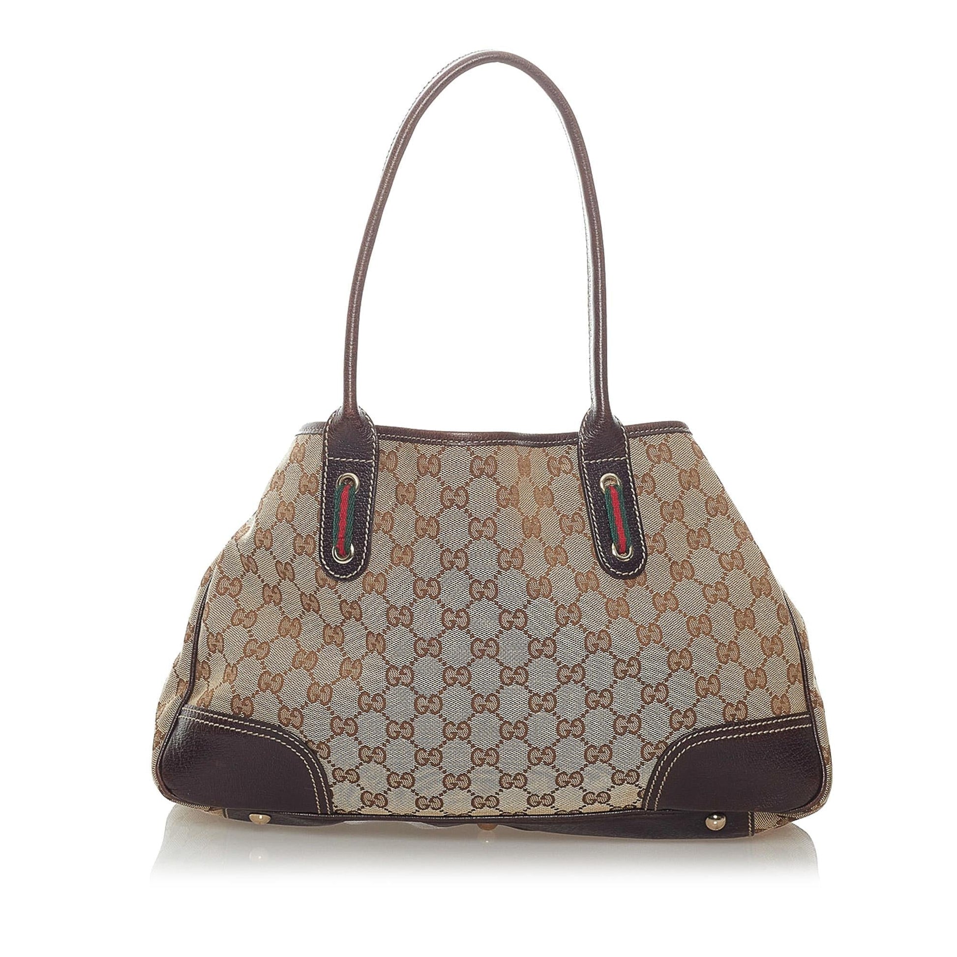 Gucci GG Princy SHG Canvas Brown Tote Bag Bag Shg