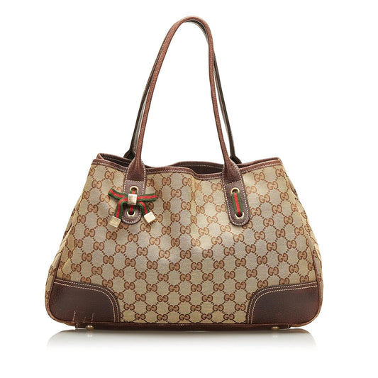 Gucci GG Princy SHG-r8NuVq Canvas Brown Tote Bag