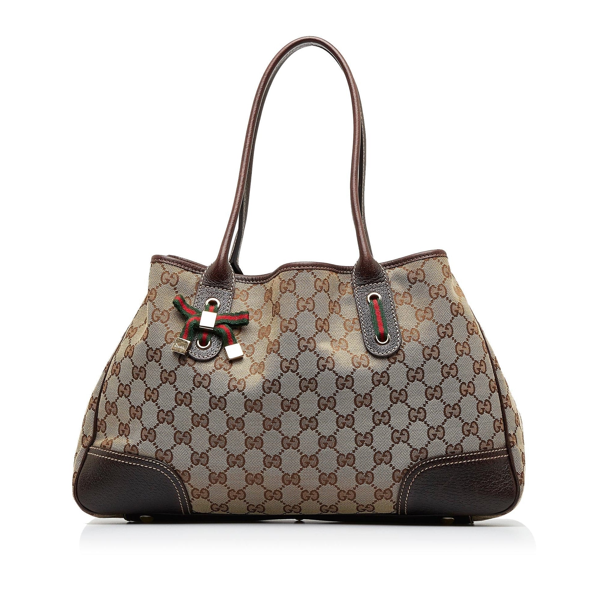 Gucci GG Princy SHG-CgZKf5 Canvas Calf Brown Tote Bag
