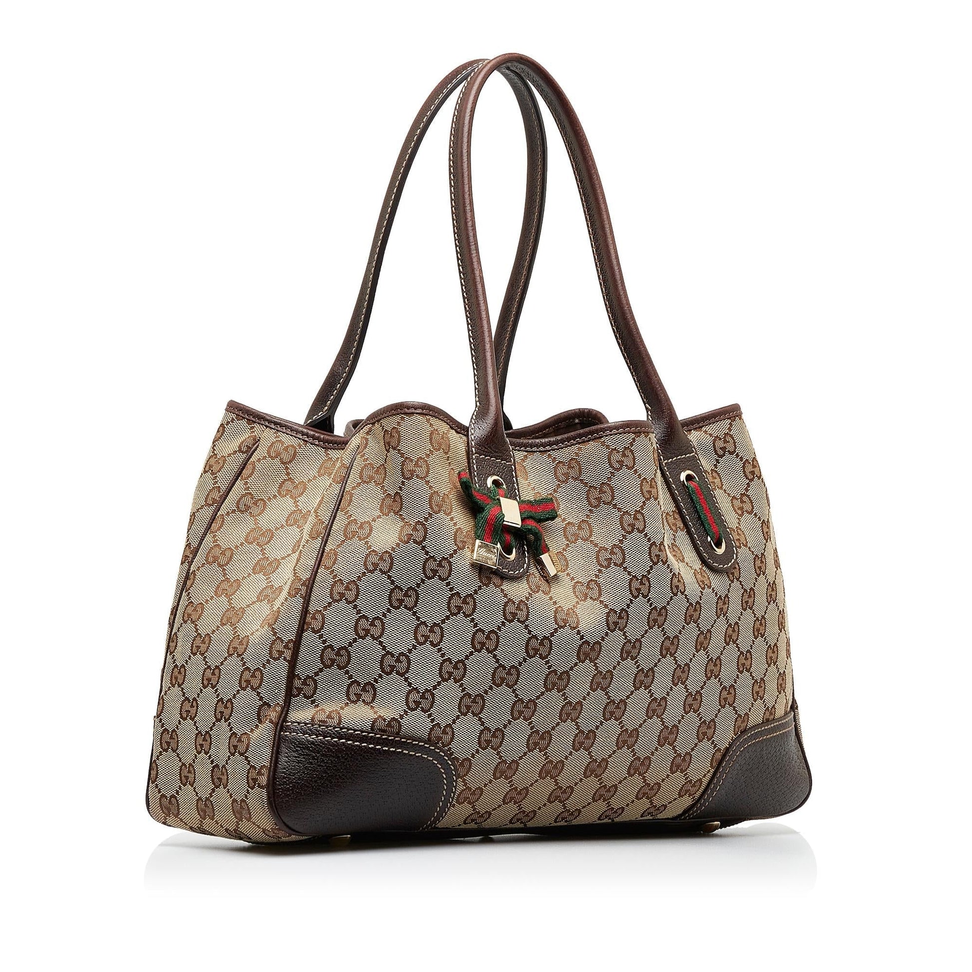 Gucci GG Princy SHG-CgZKf5 Canvas Calf Brown Tote Bag