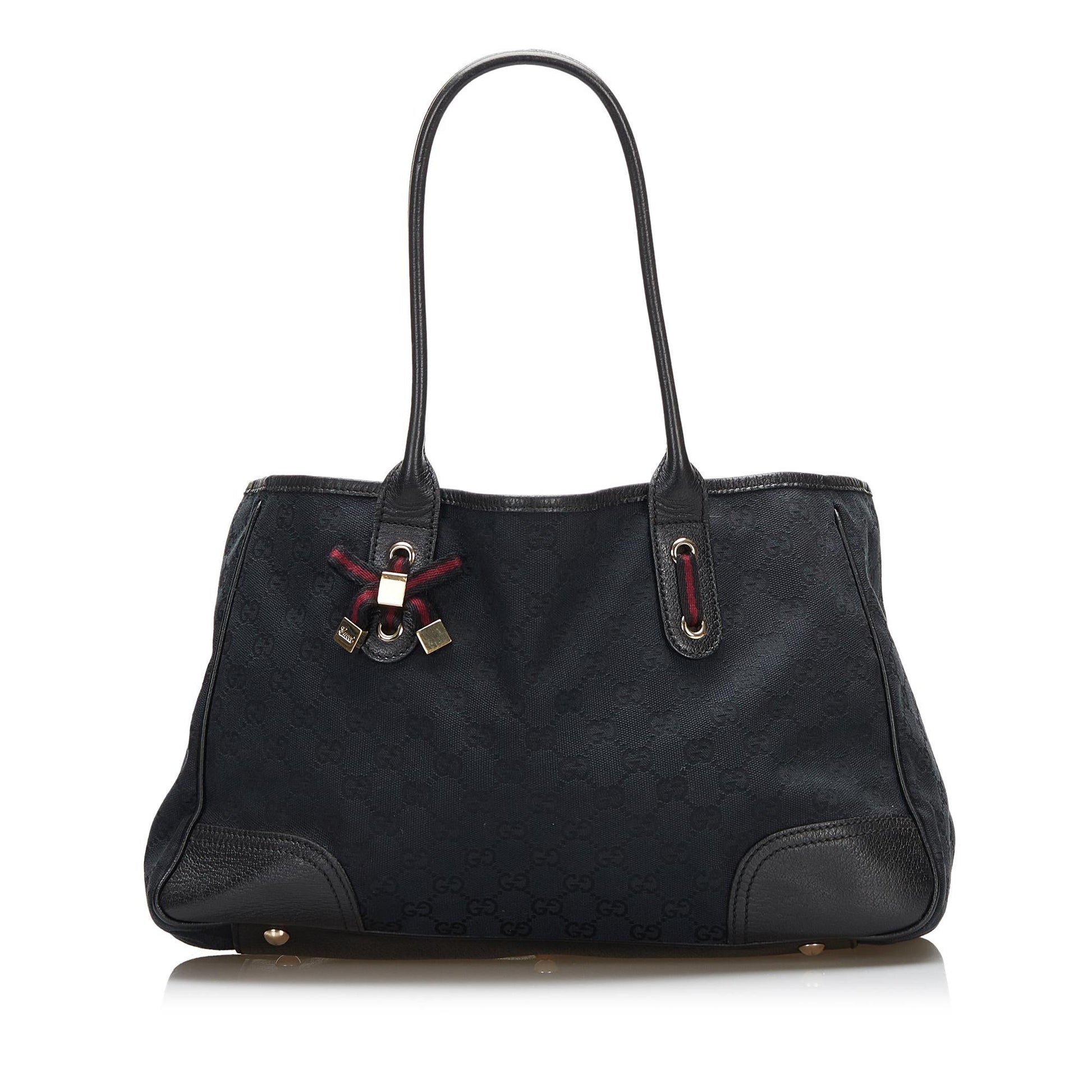 Gucci GG Princy SHG-1bUst1 Canvas Black Tote Bag