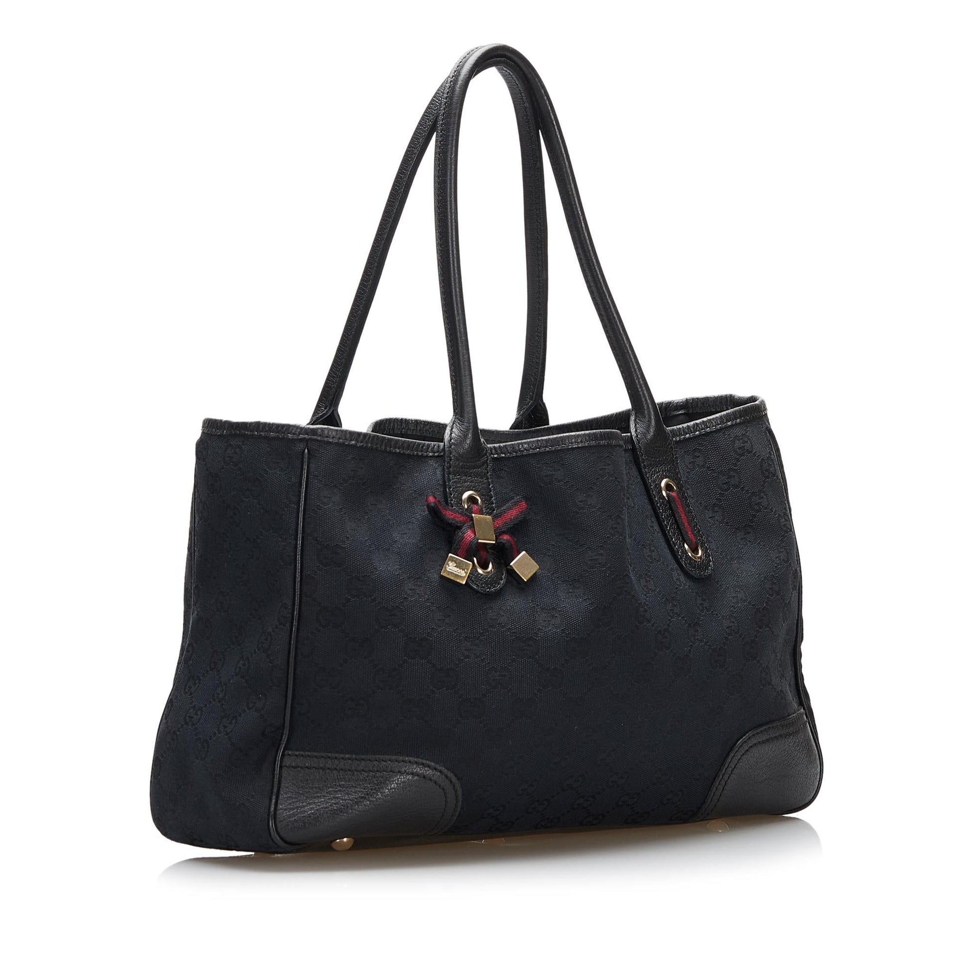 Gucci GG Princy SHG-1bUst1 Canvas Black Tote Bag