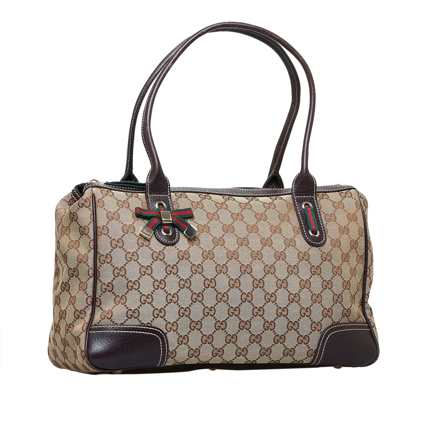 Gucci GG Princy SHG-gB9ceS Canvas Calf Brown Satchel Bag