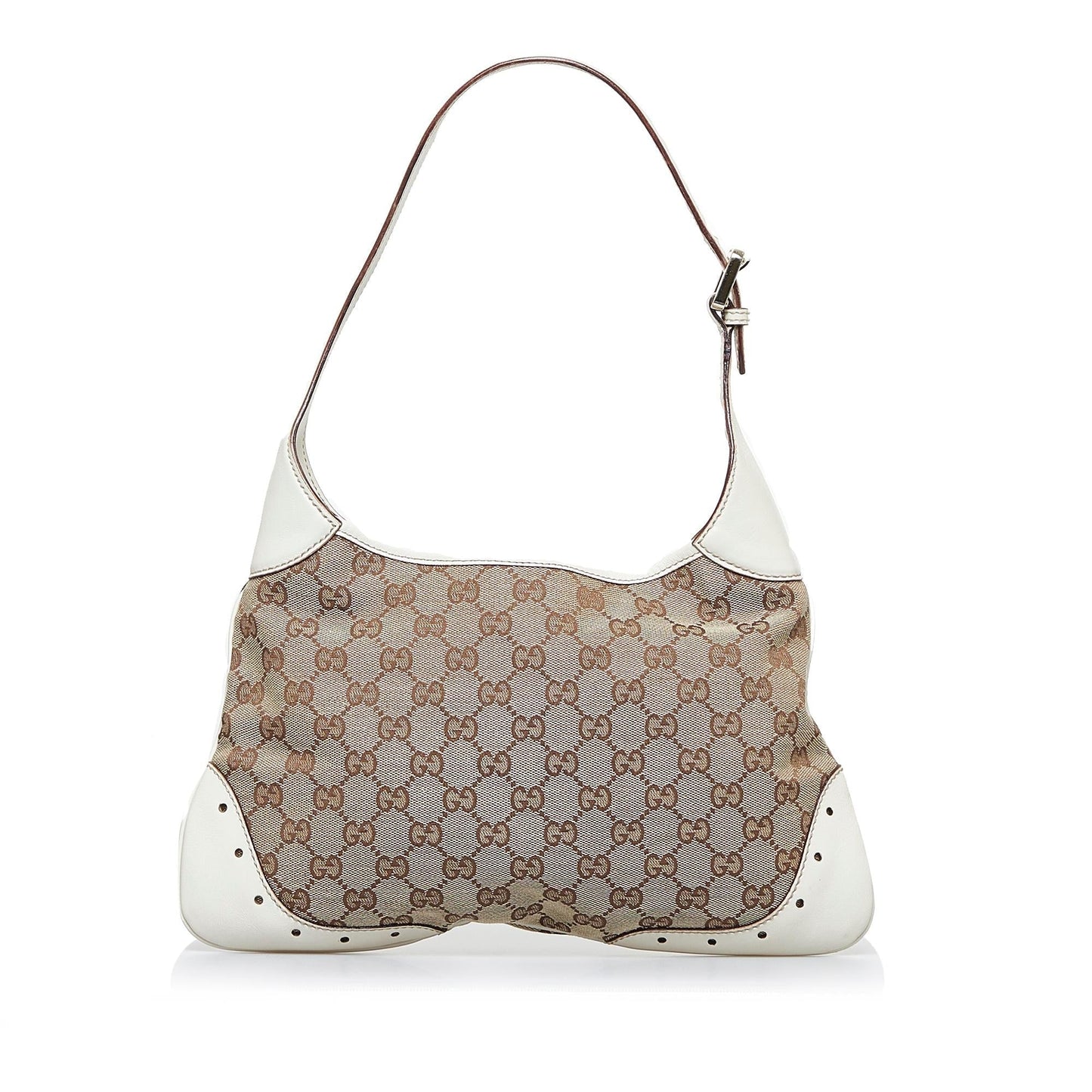 Gucci GG Punch SHG-1mCEKQ Canvas White Brown Shoulder Bag