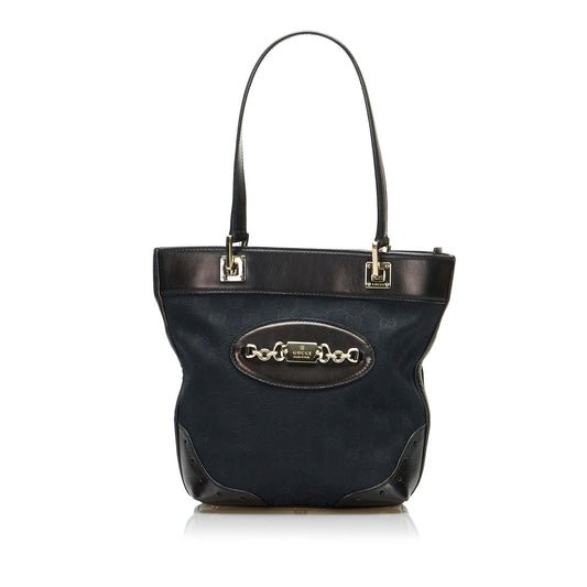 Gucci GG Punch SHG-HWN9UE Canvas Black Tote Bag