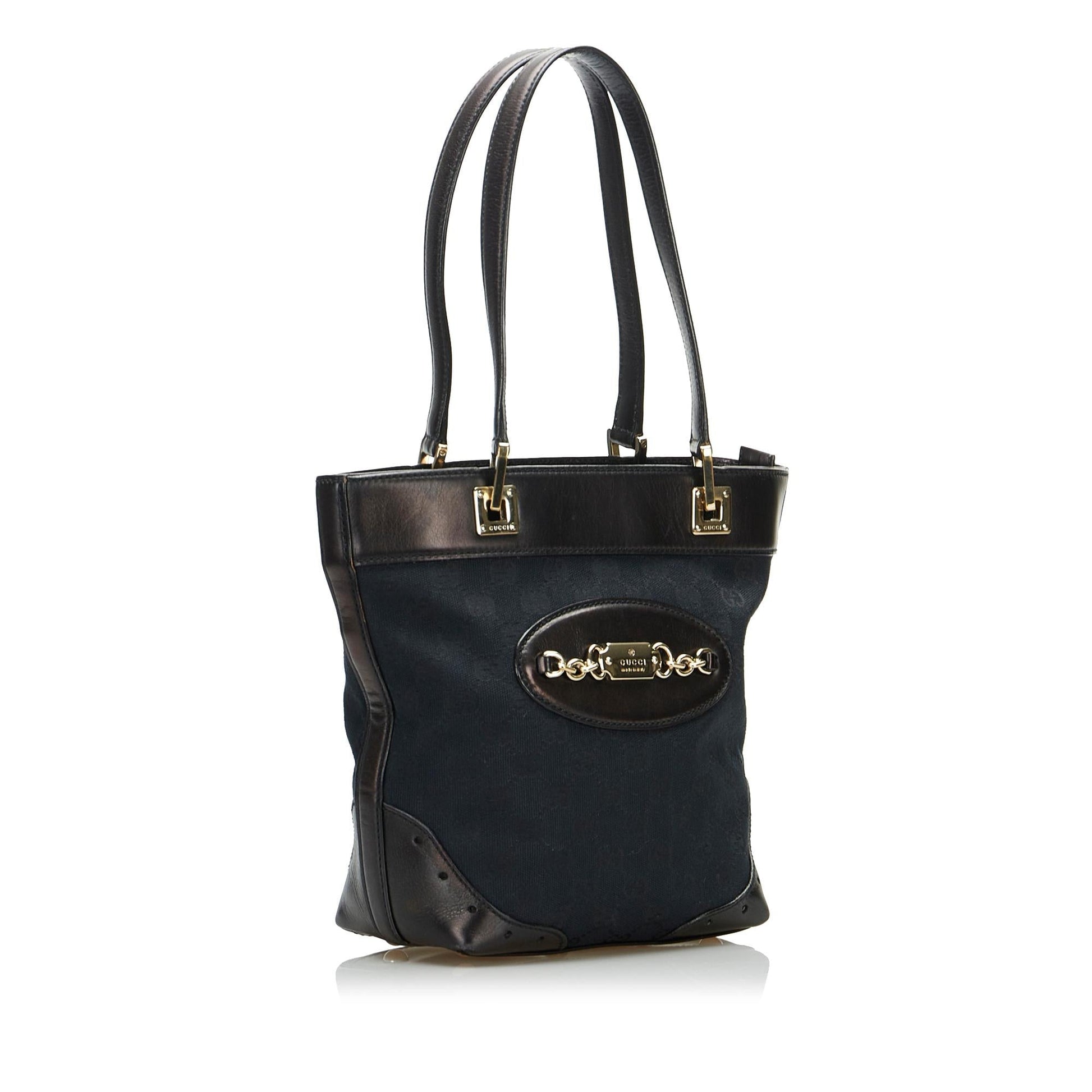Gucci GG Punch SHG-HWN9UE Canvas Black Tote Bag