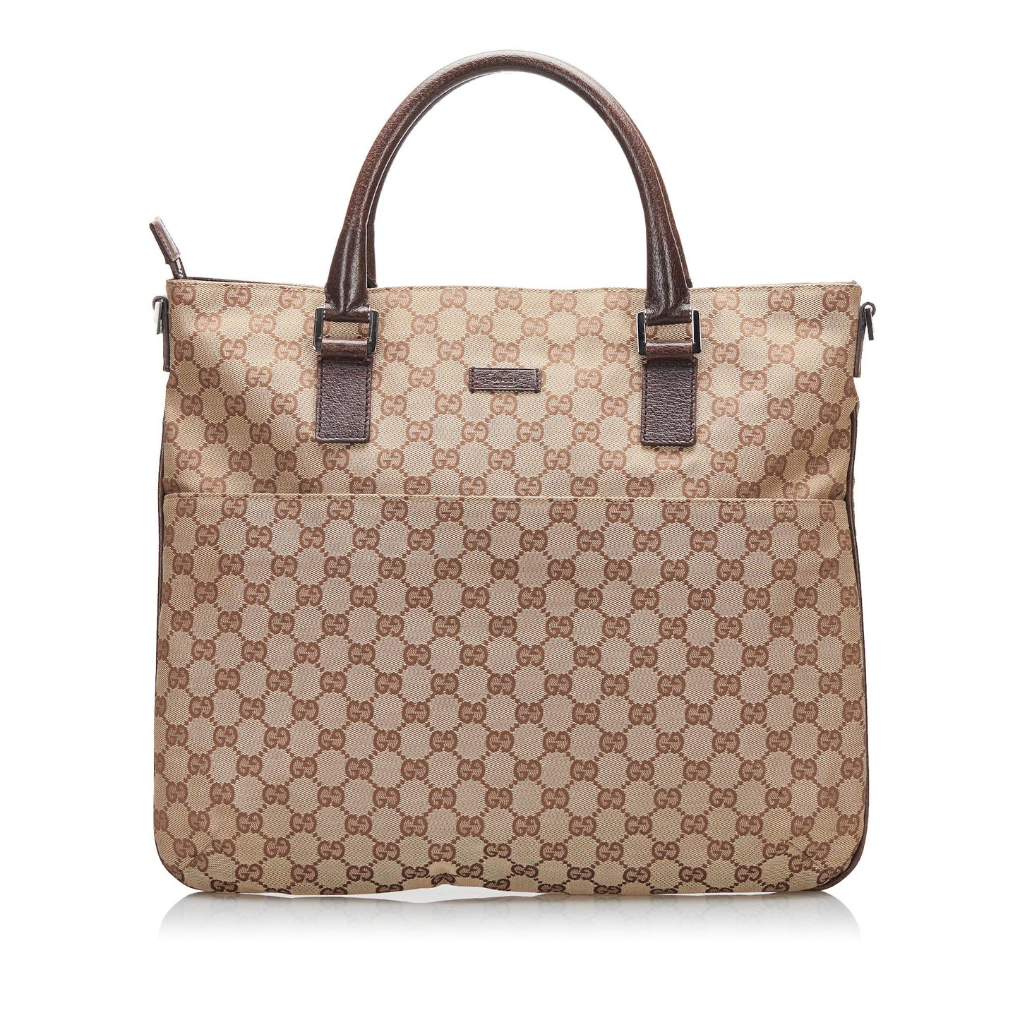 Gucci GG SHG-ny2JTZ Canvas Calf Brown Satchel Bag
