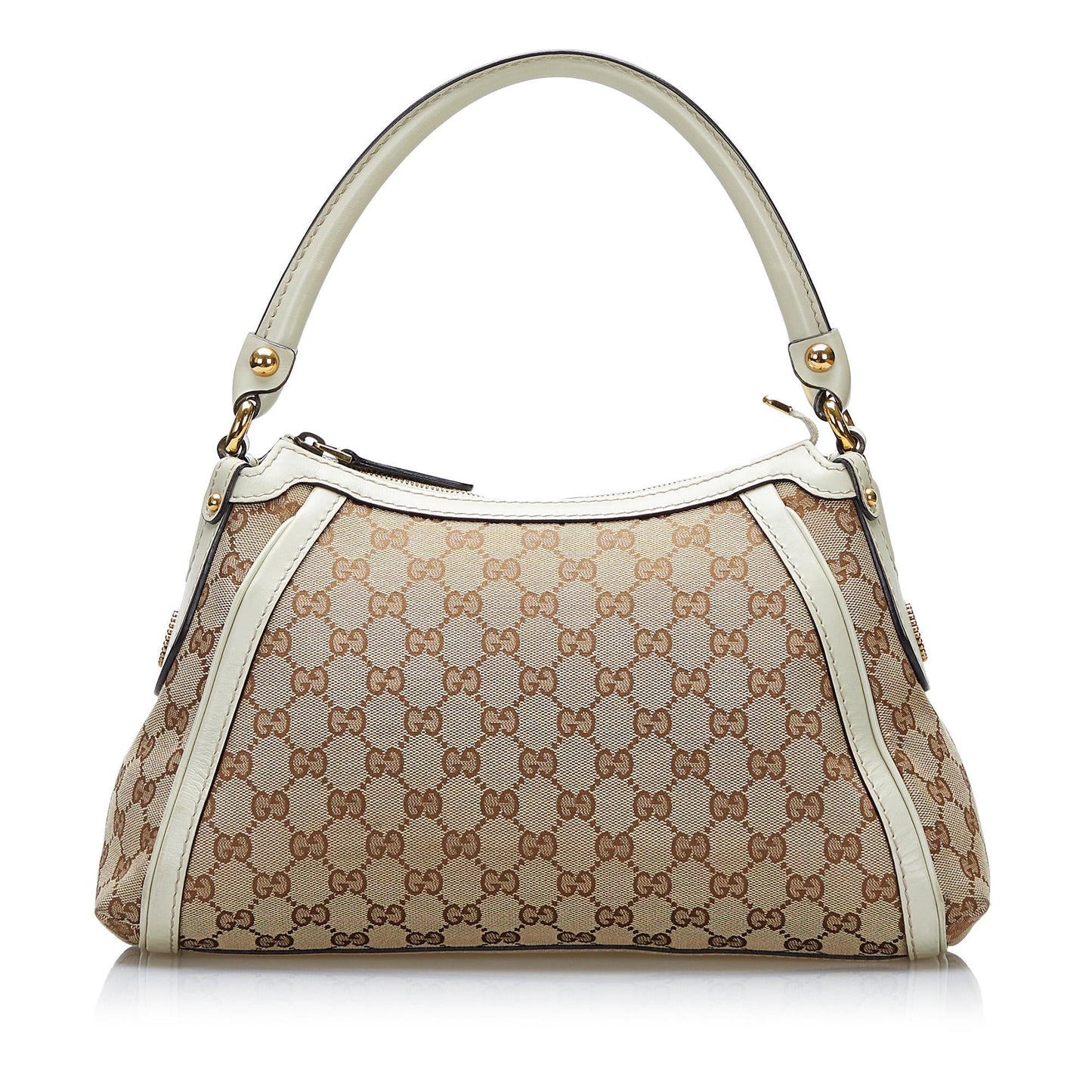 Gucci GG Scarlett SHG-fy0yDx Canvas Calf White Brown Satchel Bag