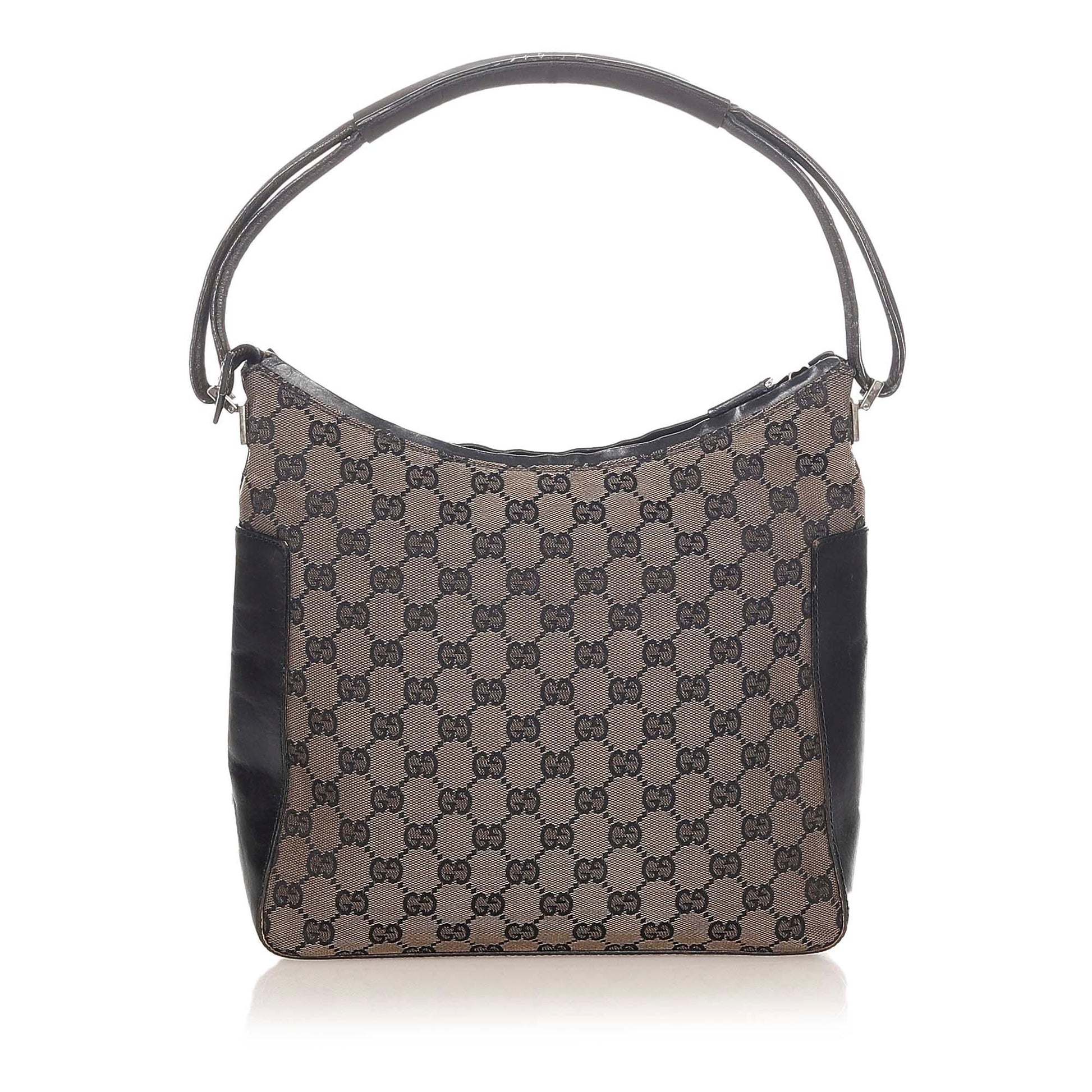 Gucci GG SHG Canvas Black Brown Shoulder Bag