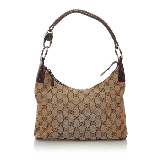 Gucci GG SHG Canvas Calf Brown Shoulder Bag 3