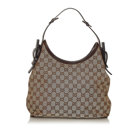 Gucci GG SHG Canvas Calf Brown Shoulder Bag 4