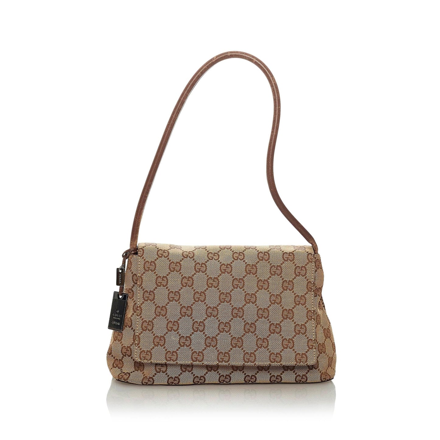Gucci GG SHG Canvas Calf Brown Shoulder Bag 5