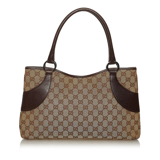 Gucci GG SHG Canvas Calf Brown Shoulder Bag 6