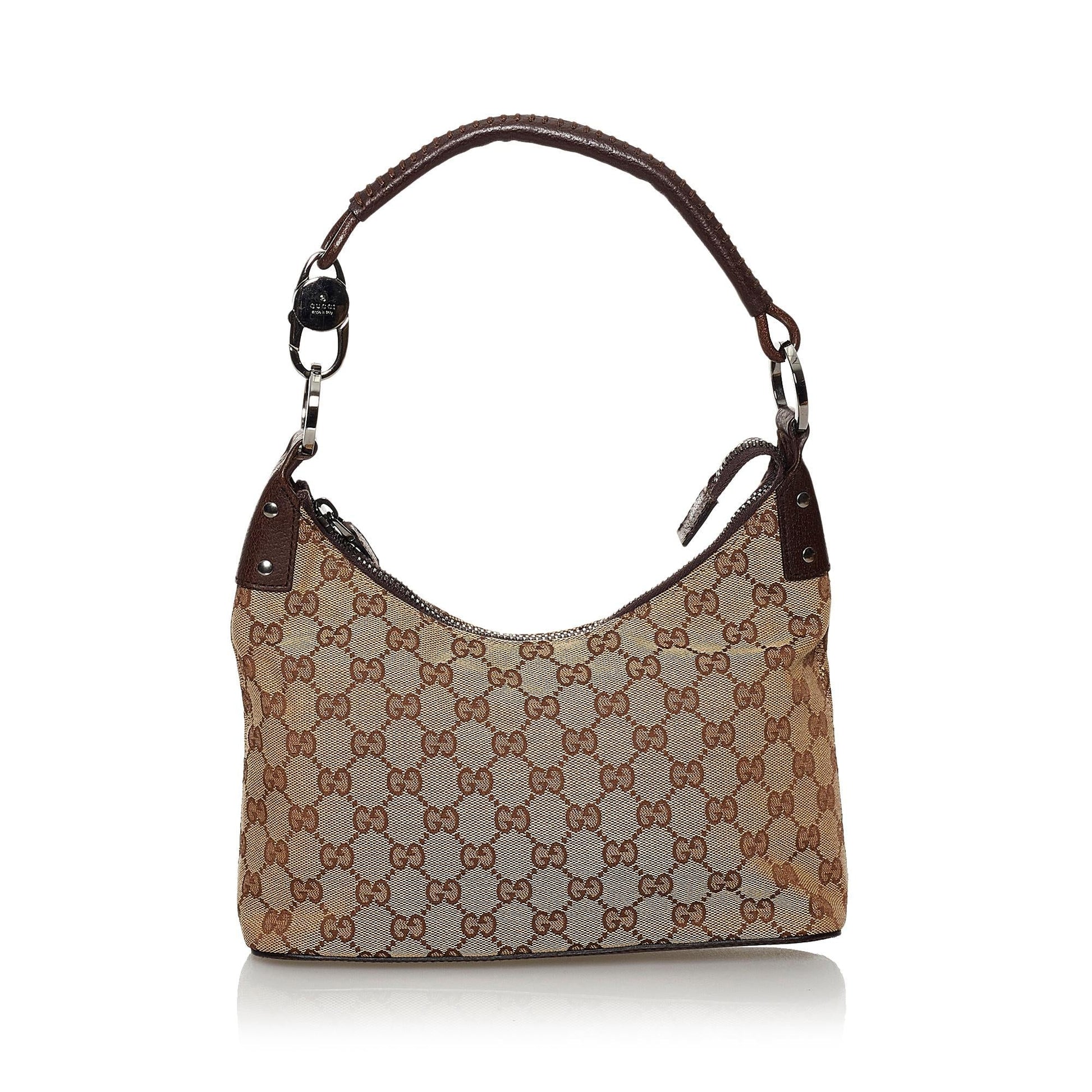 Gucci GG SHG Canvas Brown Shoulder Bag 22