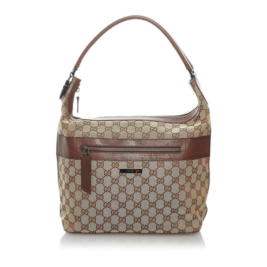 Gucci GG SHG Canvas Brown Shoulder Bag 25