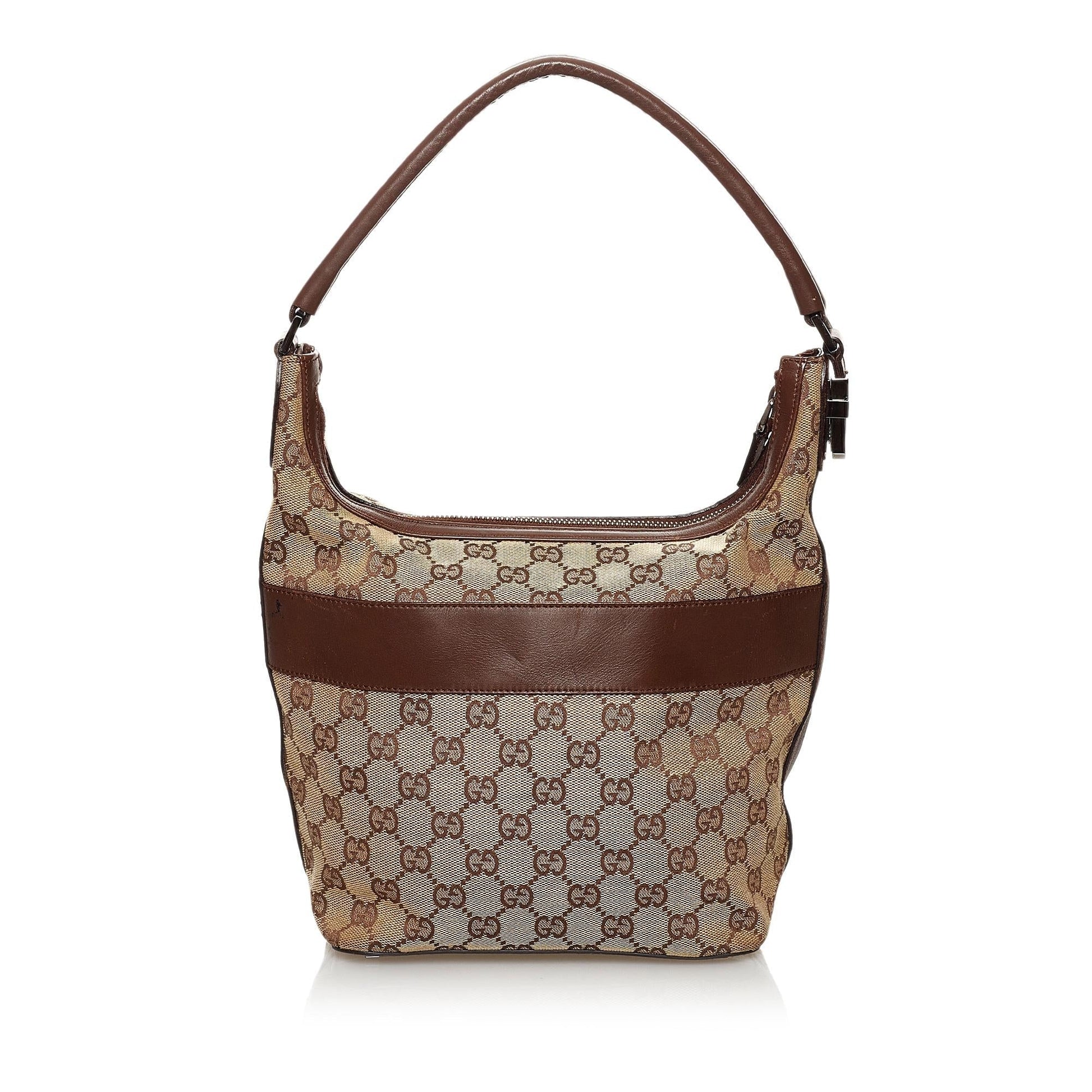 Gucci GG SHG Canvas Brown Shoulder Bag 28
