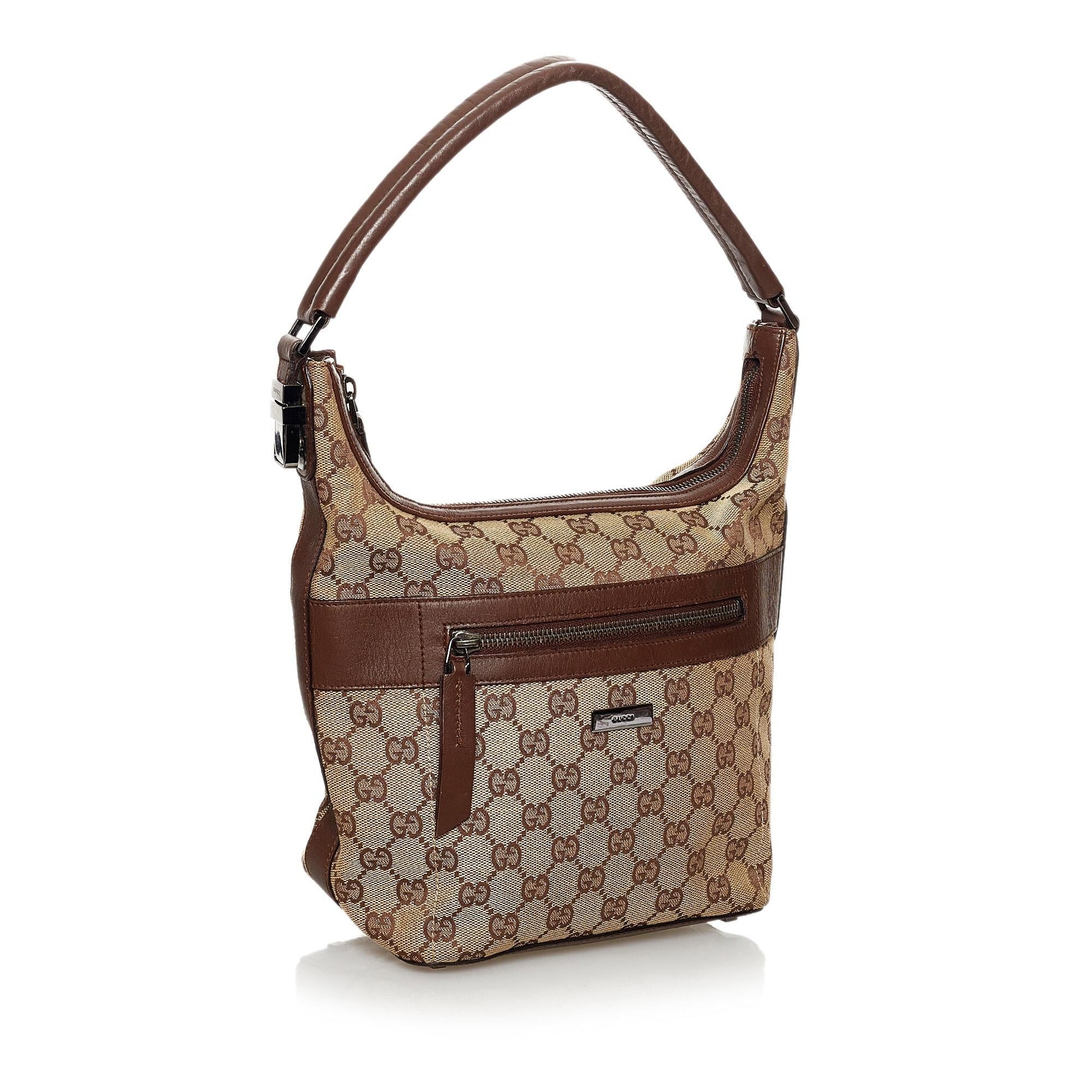 Gucci GG SHG Canvas Brown Shoulder Bag 28