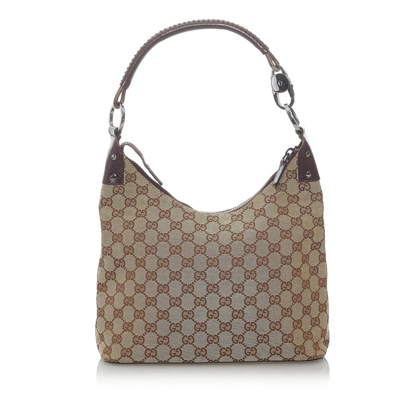 Gucci GG SHG Canvas Calf Brown Shoulder Bag 10