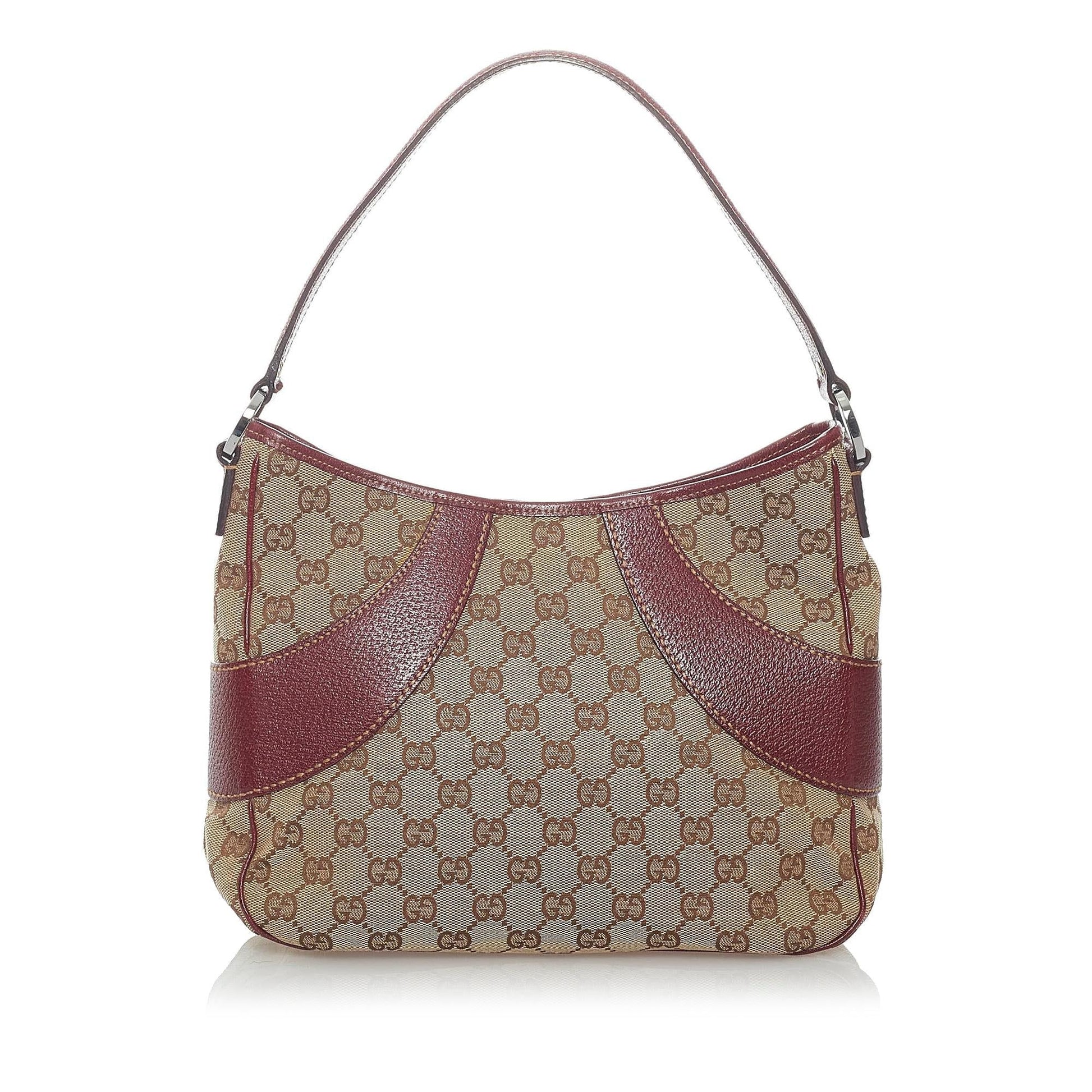 Gucci GG SHG Canvas Brown Red Shoulder Bag Bag Shg