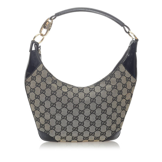 Gucci GG SHG Canvas Black Grey Shoulder Bag Bag Shg
