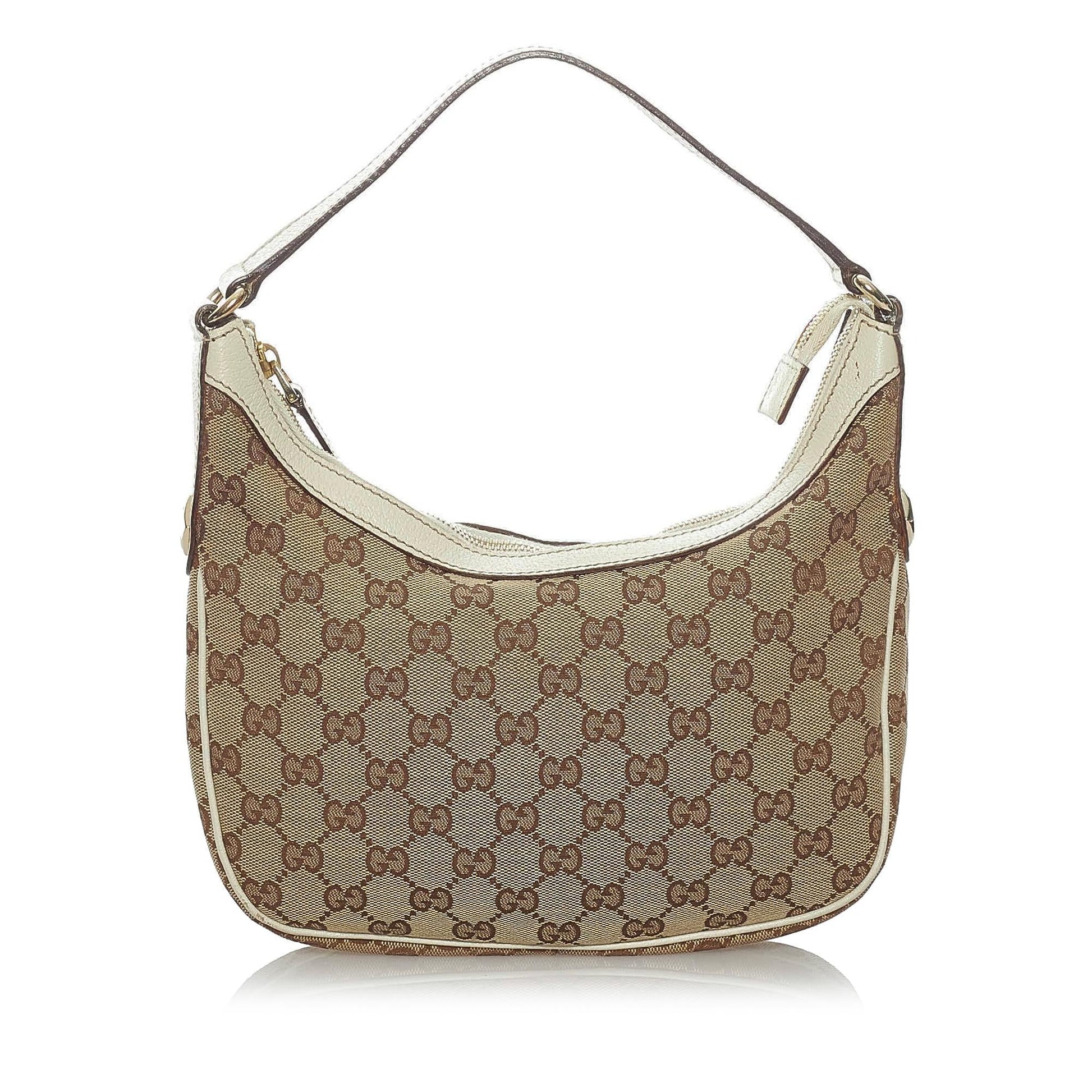 Gucci GG SHG Canvas White Brown Shoulder Bag 3