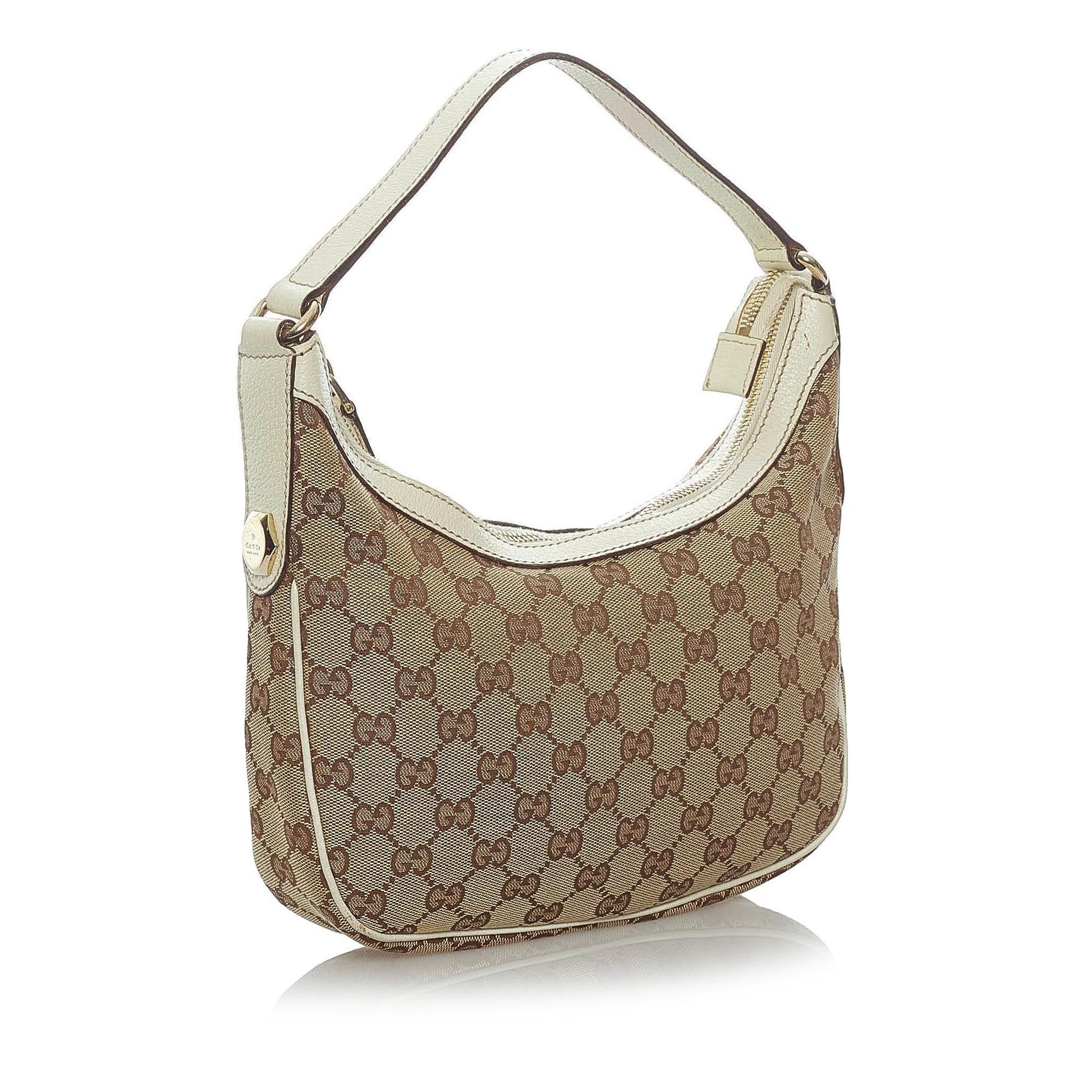 Gucci GG SHG Canvas White Brown Shoulder Bag 3