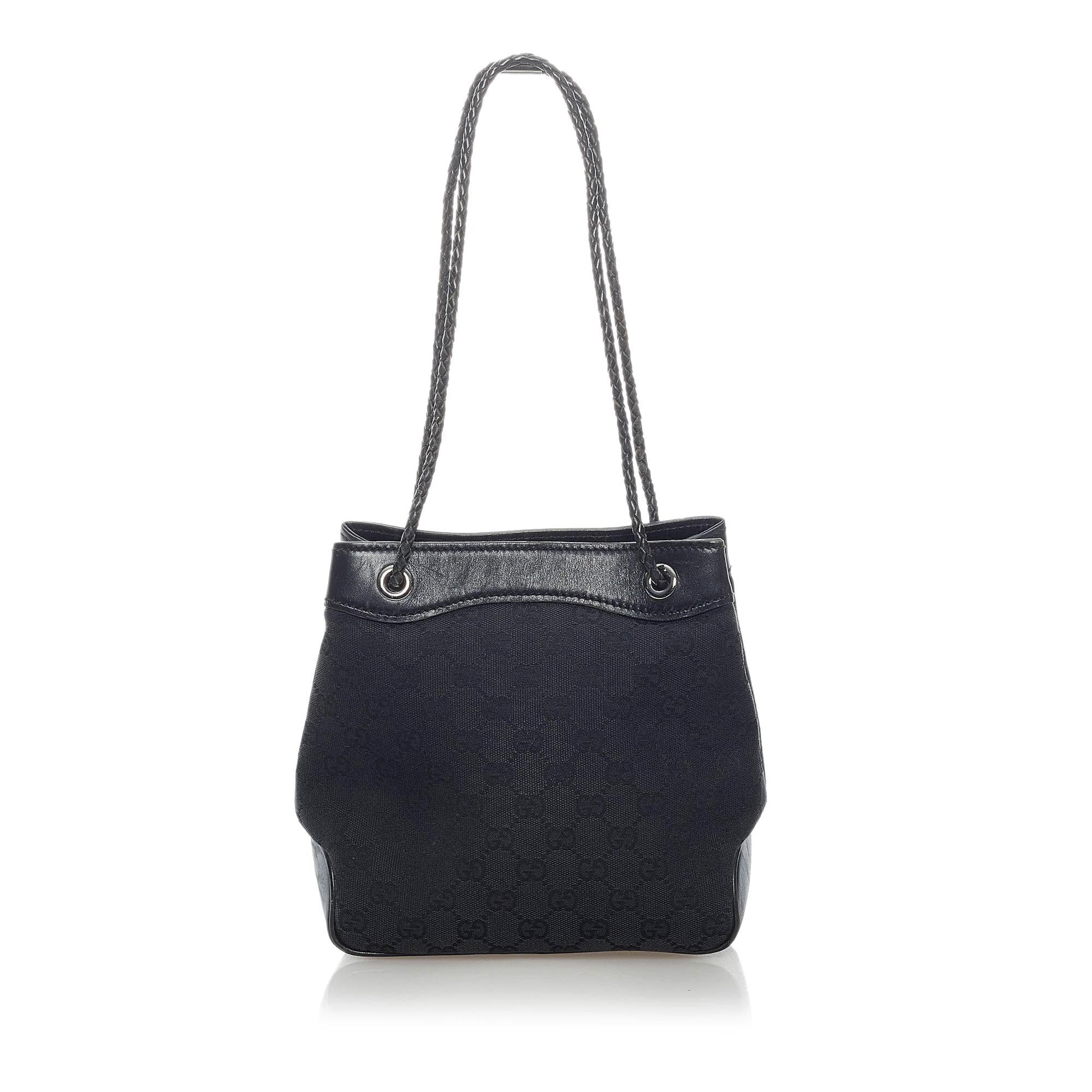Gucci GG SHG Canvas Calf Black Shoulder Bag 5