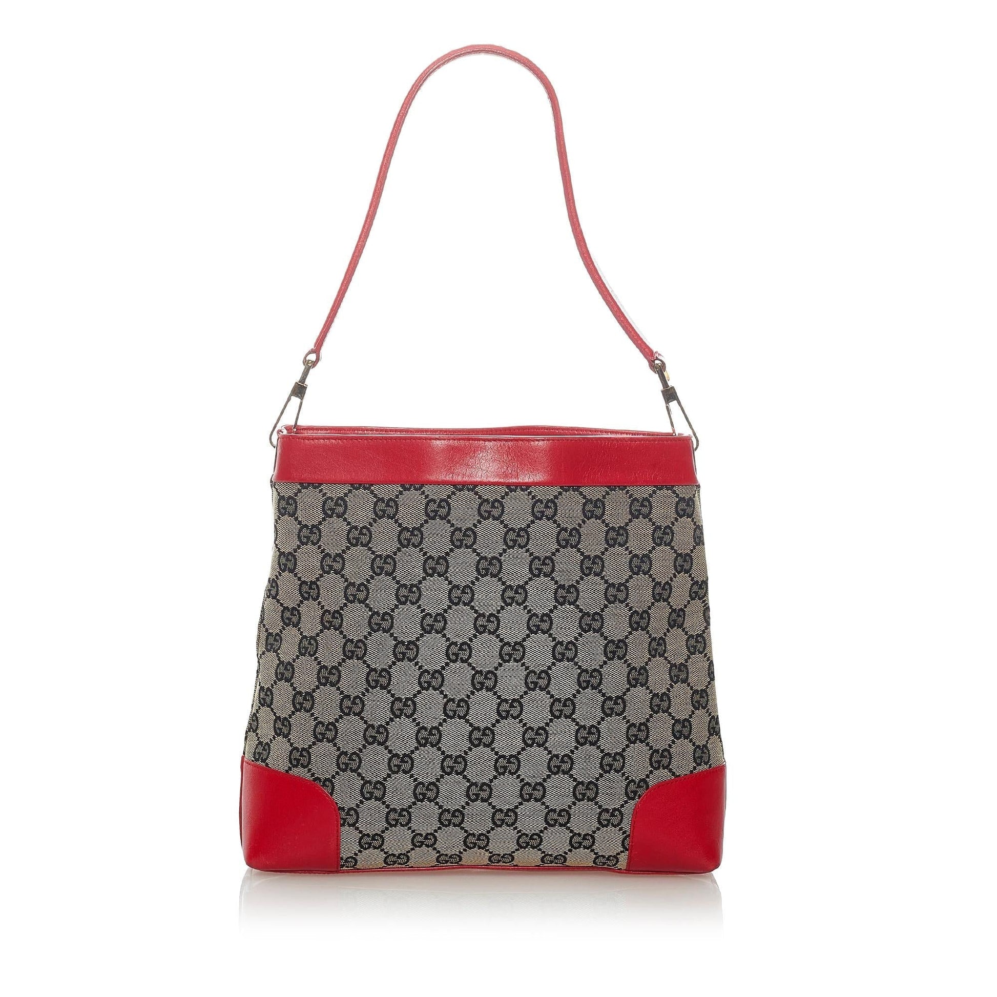 Gucci GG SHG Canvas Red Grey Shoulder Bag